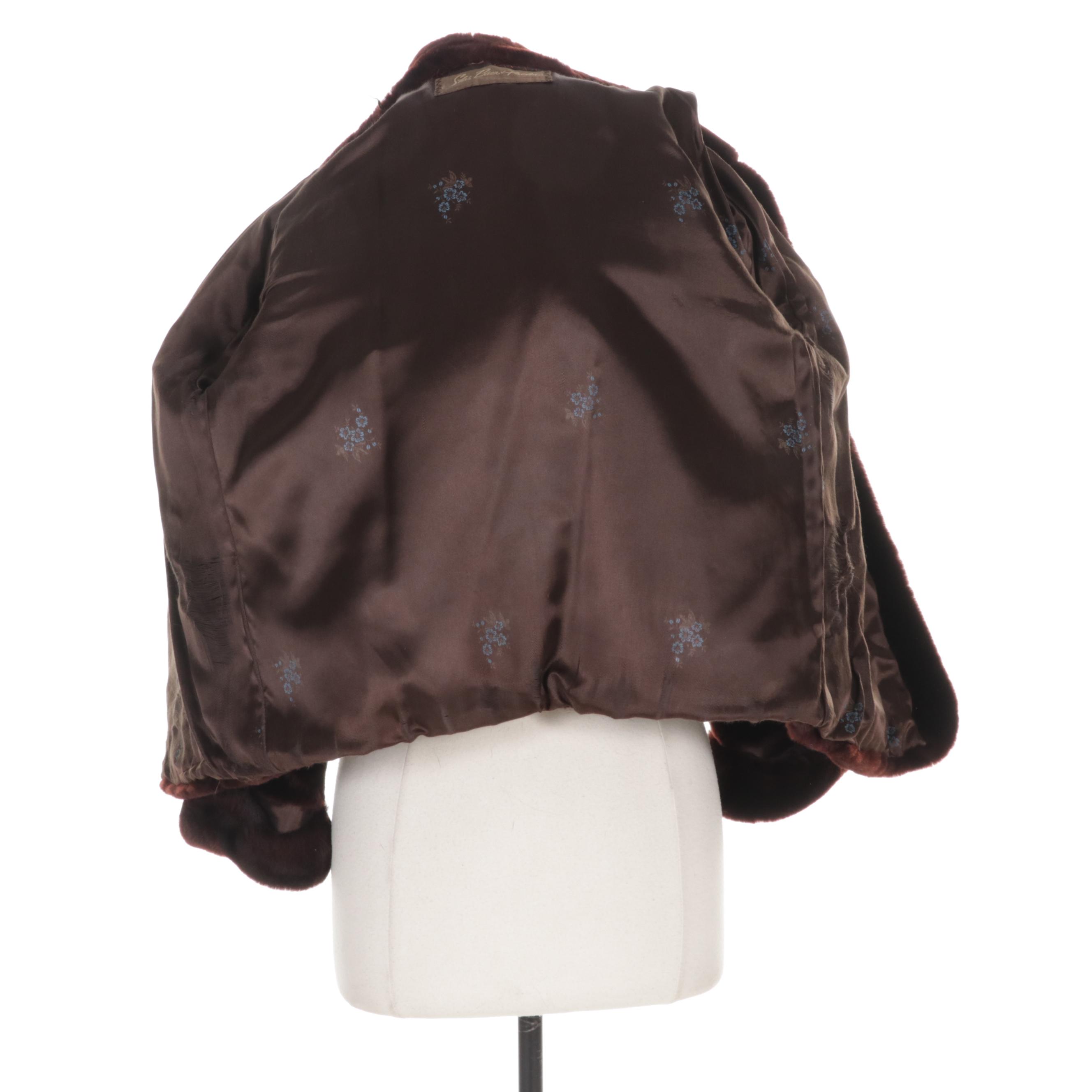 Mouton Fur Jacket with Cuffed Sleeves