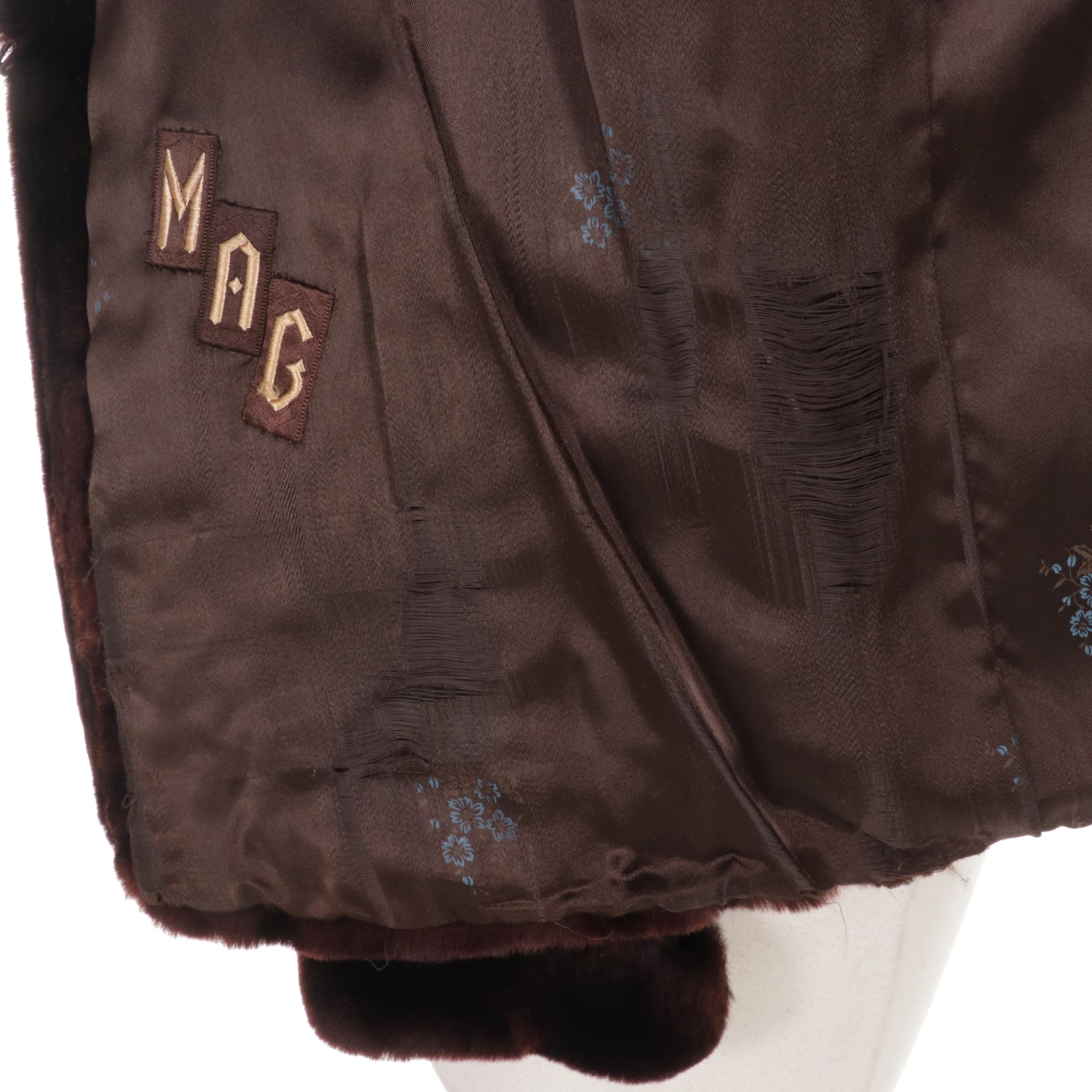 Mouton Fur Jacket with Cuffed Sleeves