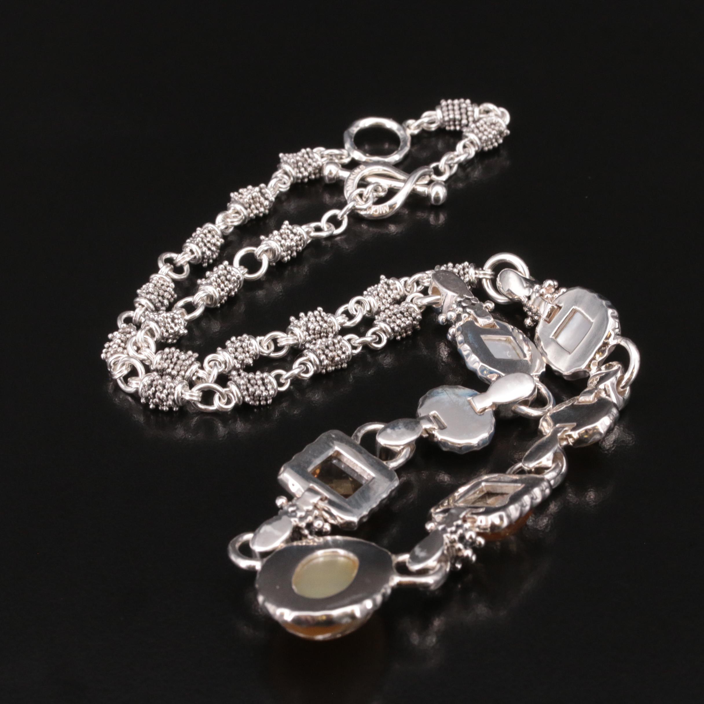 Michael Dawkins Sterling Necklace with Quartz, Mother-of-Pearl and Citrine