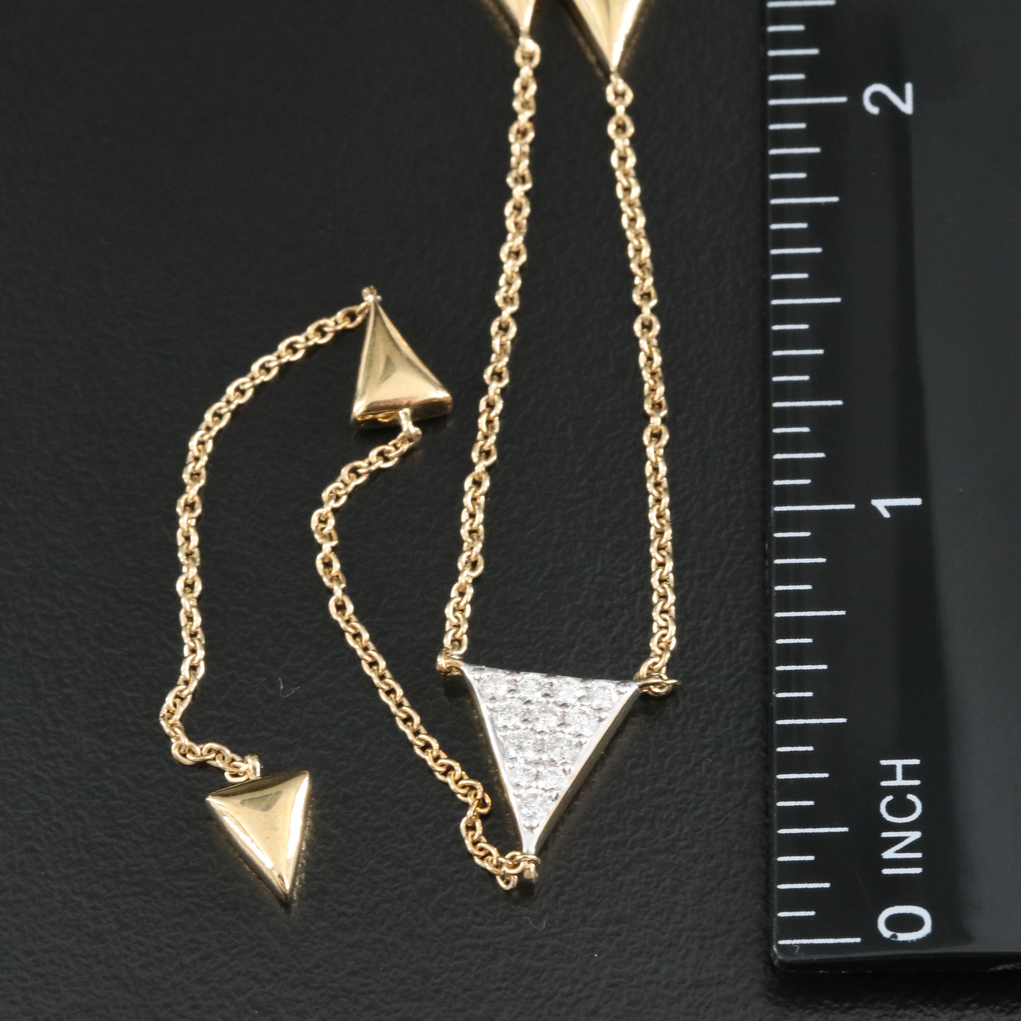 Sterling Diamond Station Y Necklace