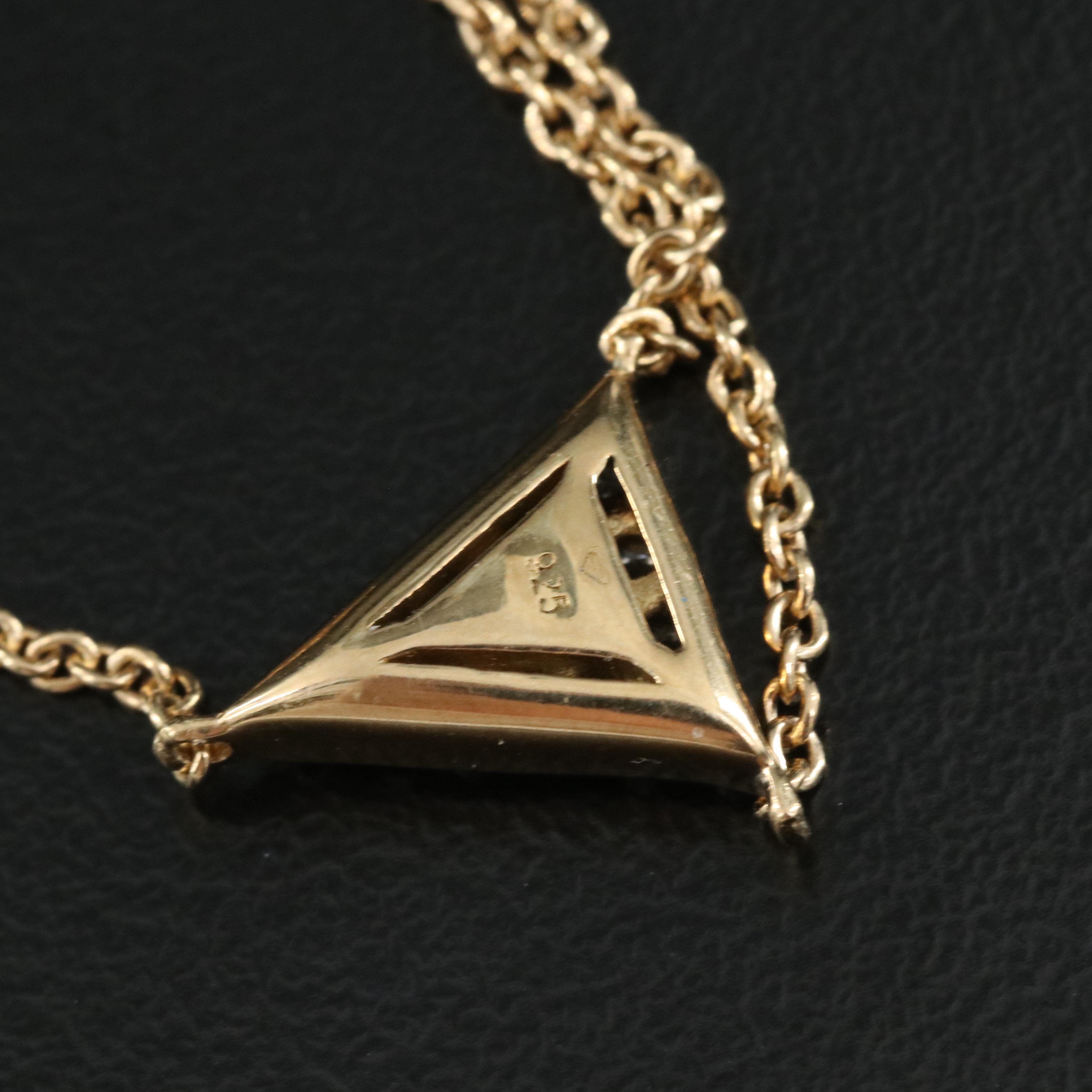 Sterling Diamond Station Y Necklace