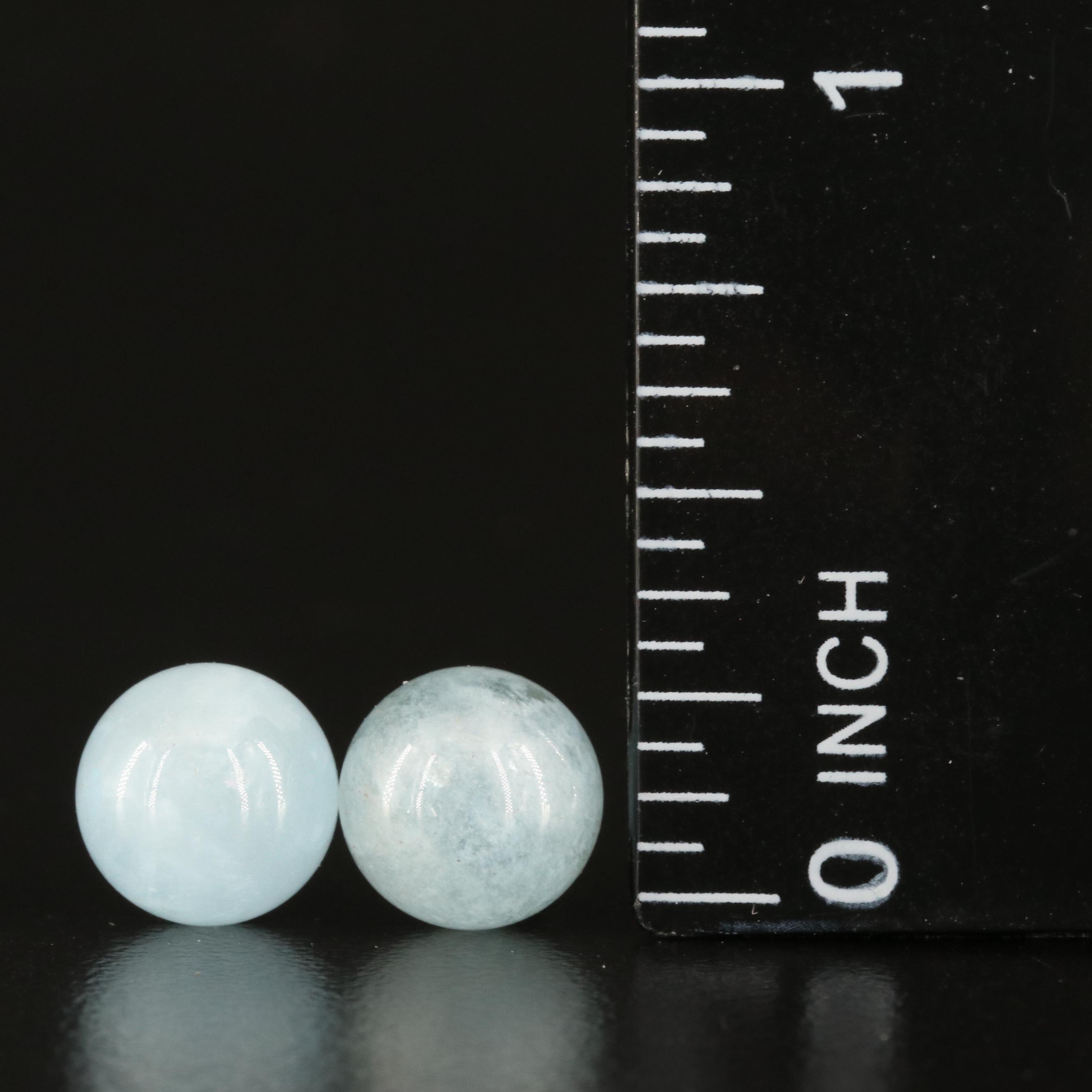 14K Aquamarine and Opal Stud Earrings