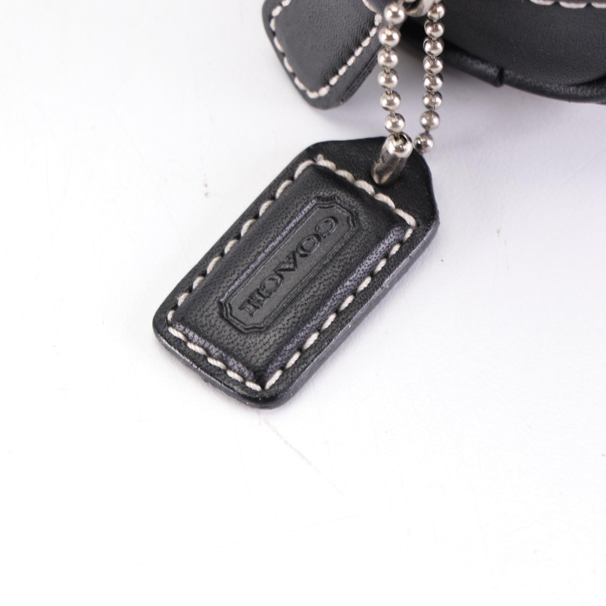 Coach Large Zip Crossbody Bag in Brown Suede and Small Black Leather Pouches