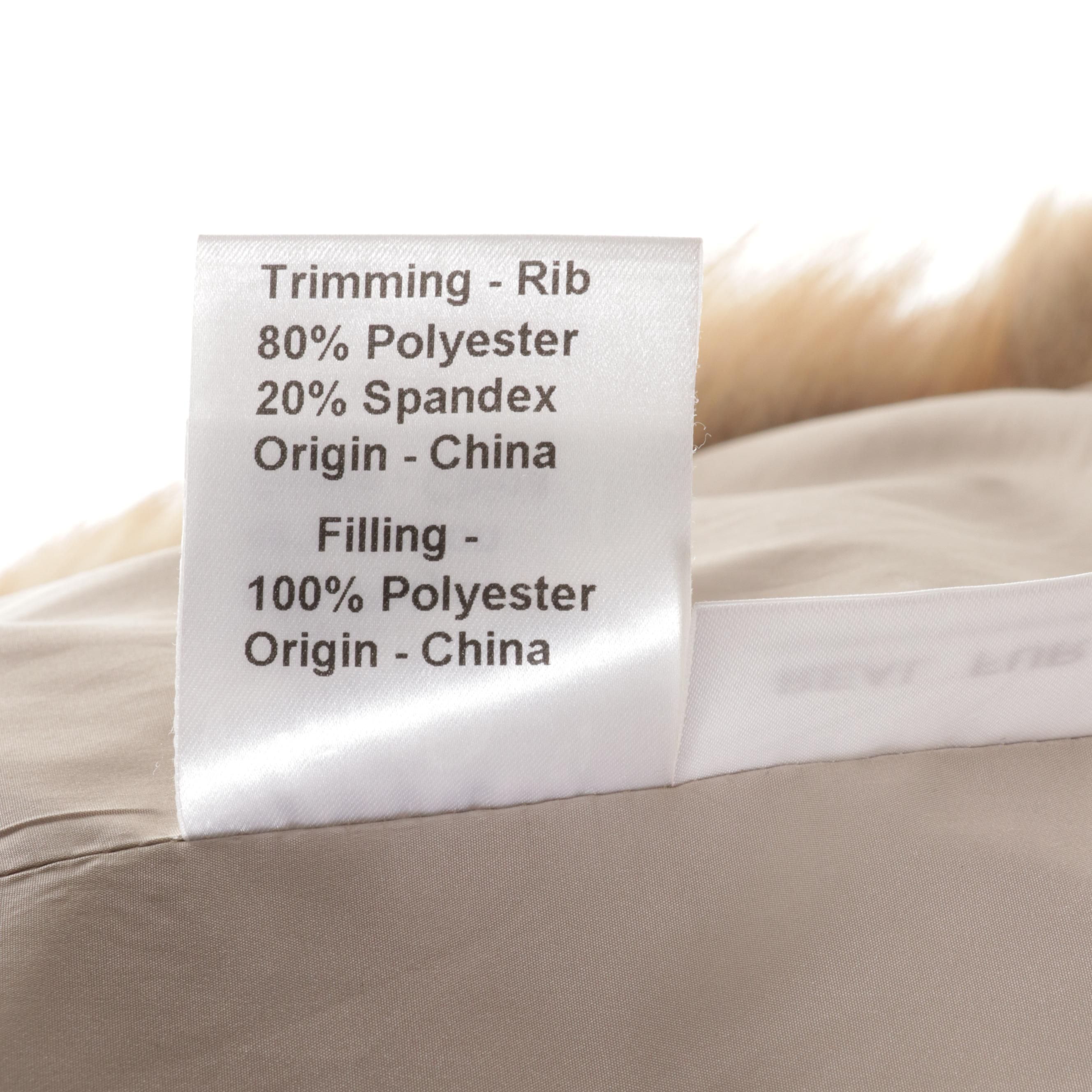 Zipper-Front Parka with Rabbit Fur Hood and Removable Red Fox Fur Trim