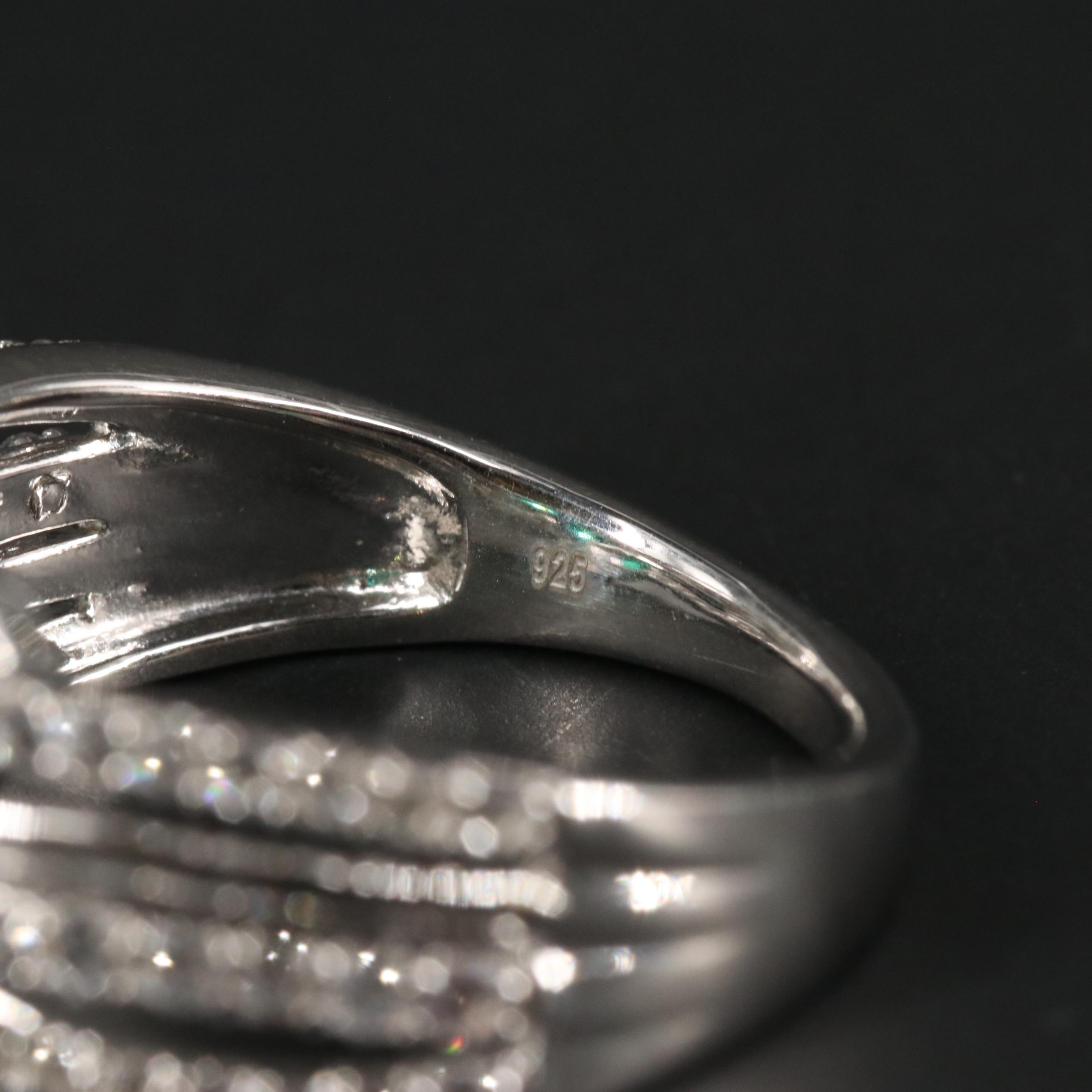 Sterling Emerald and Sapphire Three Stone Ring