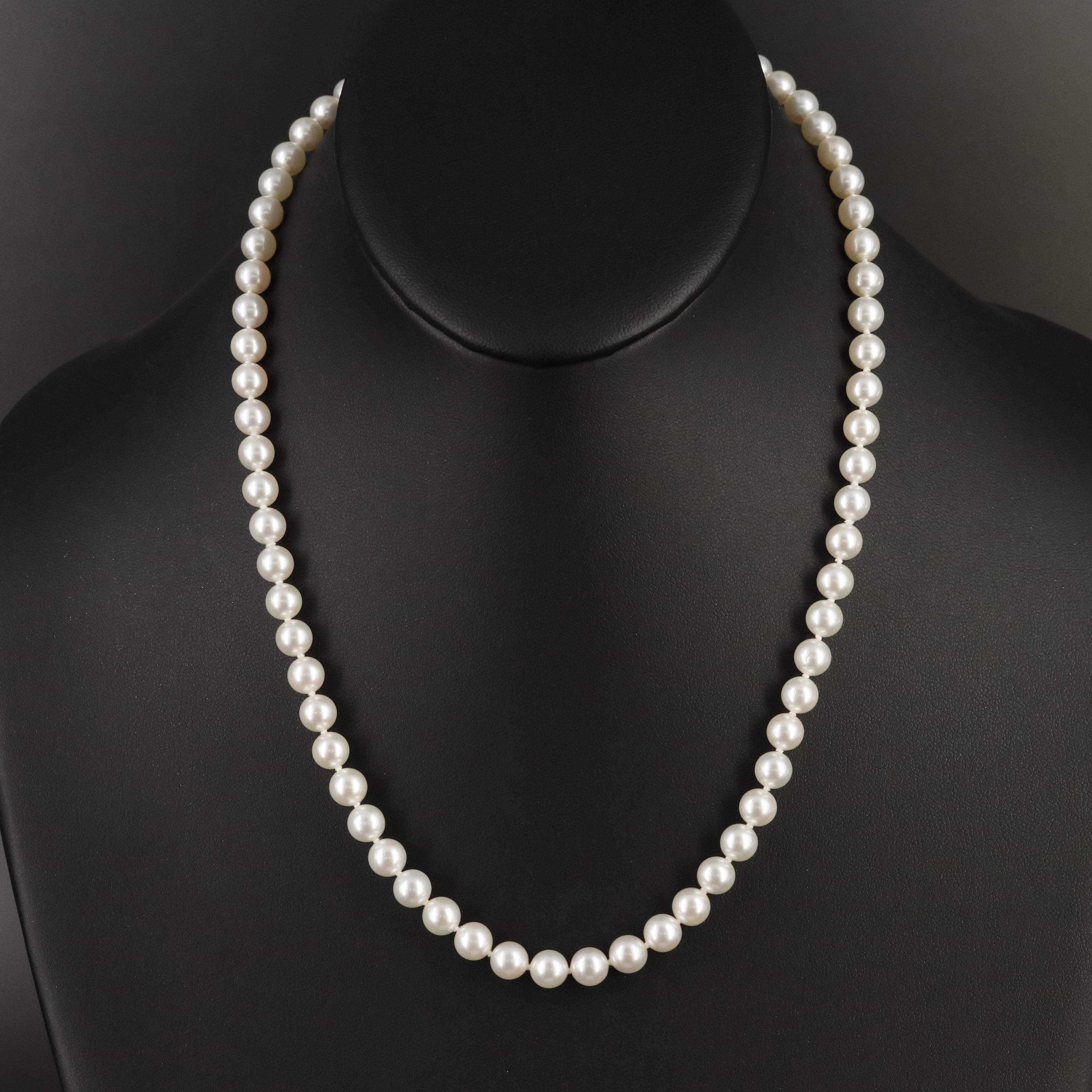 Blue Lagoon for Mikimoto Pearl Necklace with 14K Clasp