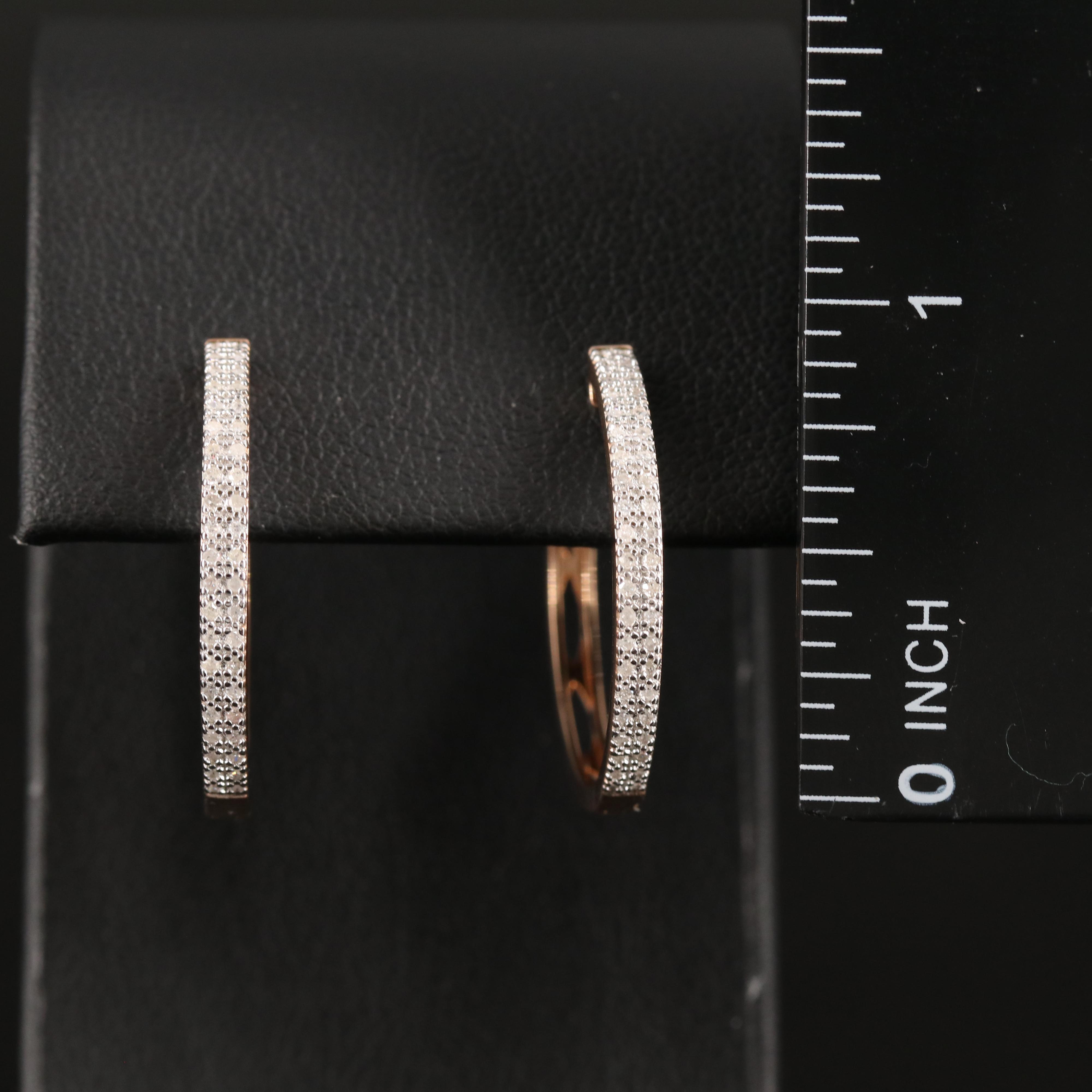 Diamond Hoop Earrings in Sterling