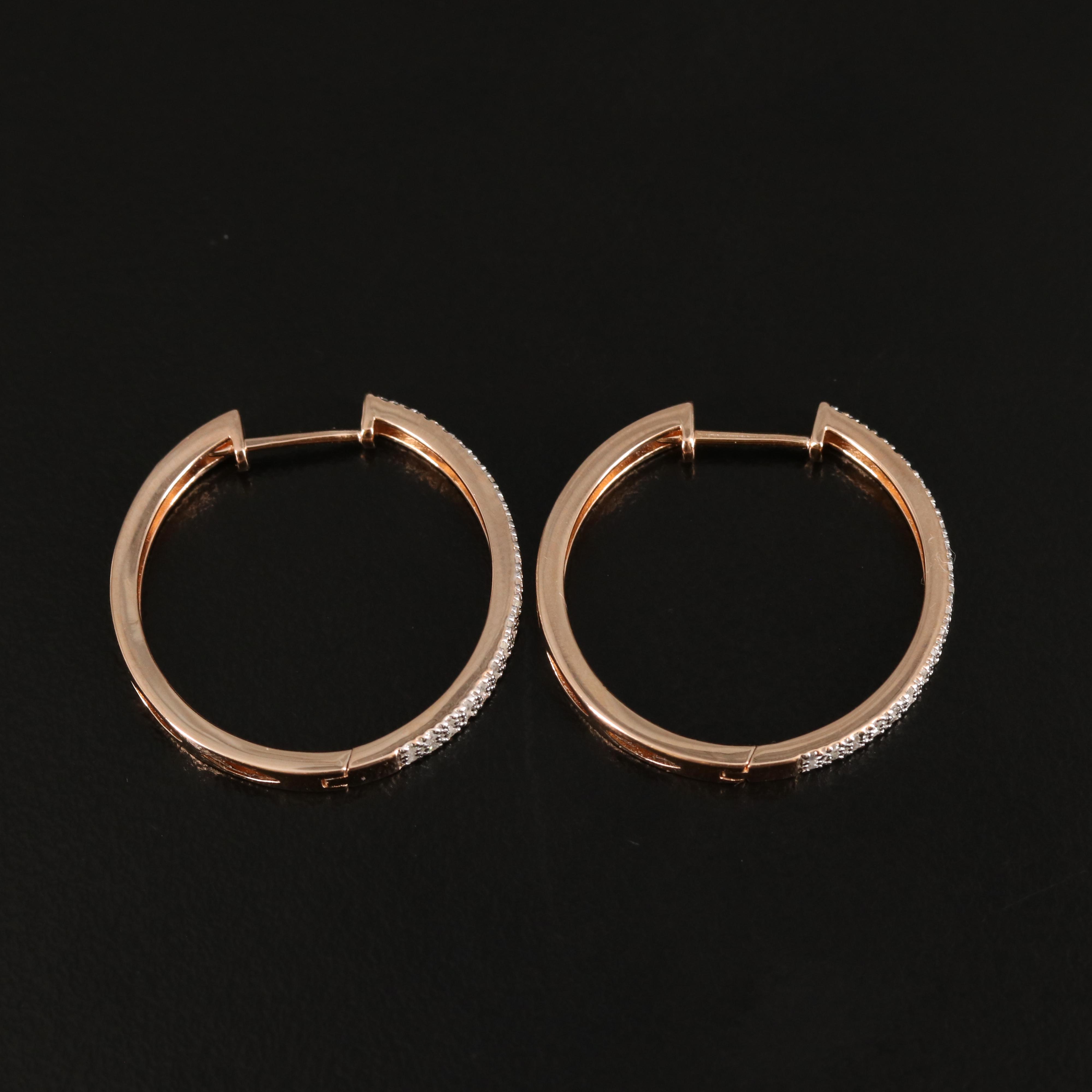 Diamond Hoop Earrings in Sterling