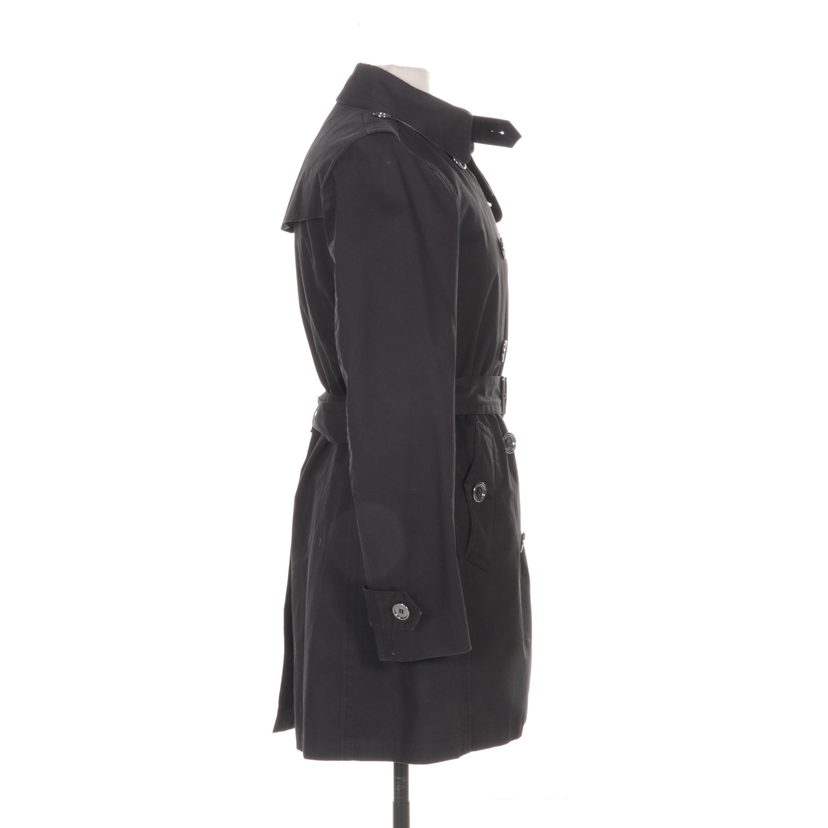 Burberrys Double-Breasted Trench Coat with Removable Wool Blend Liner