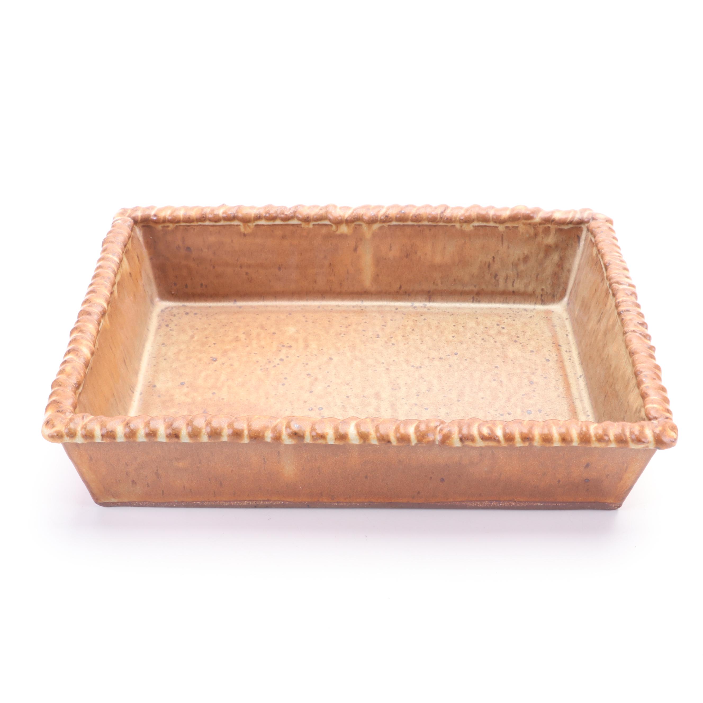 Artist Signed Studio Pottery Ceramic Bowl and Tray