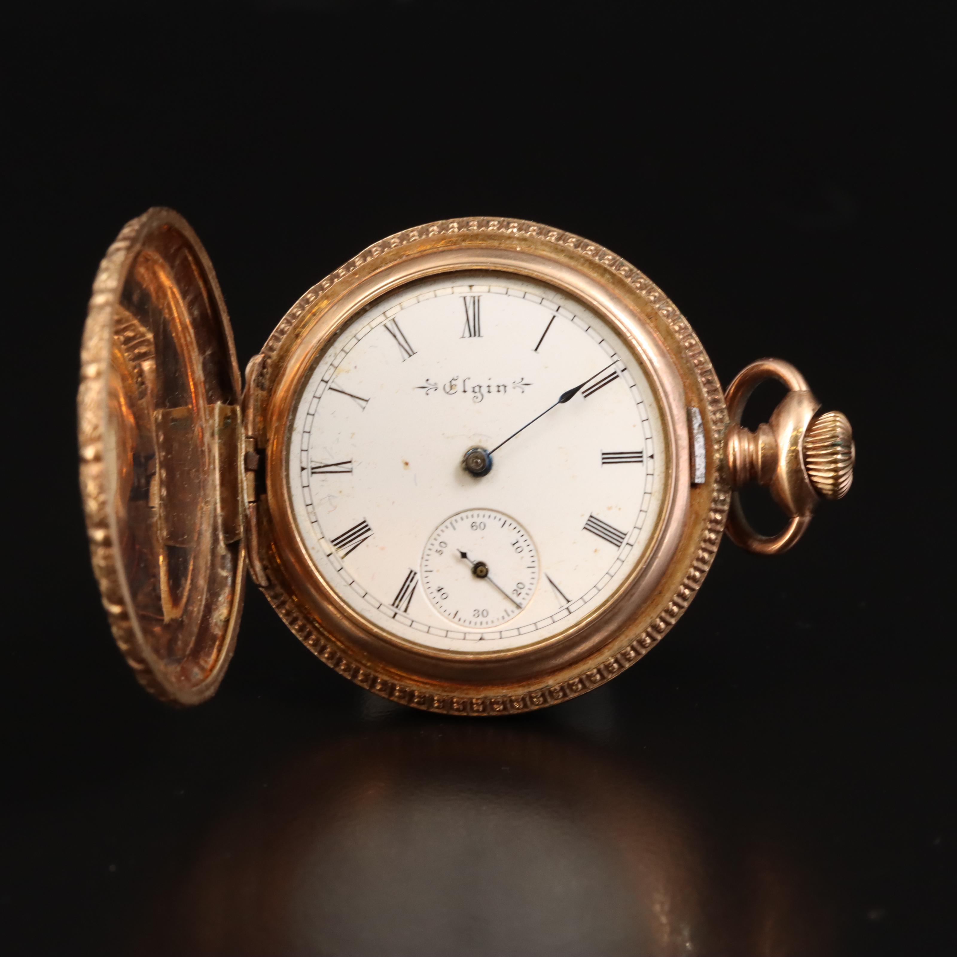 1898 Elgin Gold-Filled Hunting Case Pocket Watch