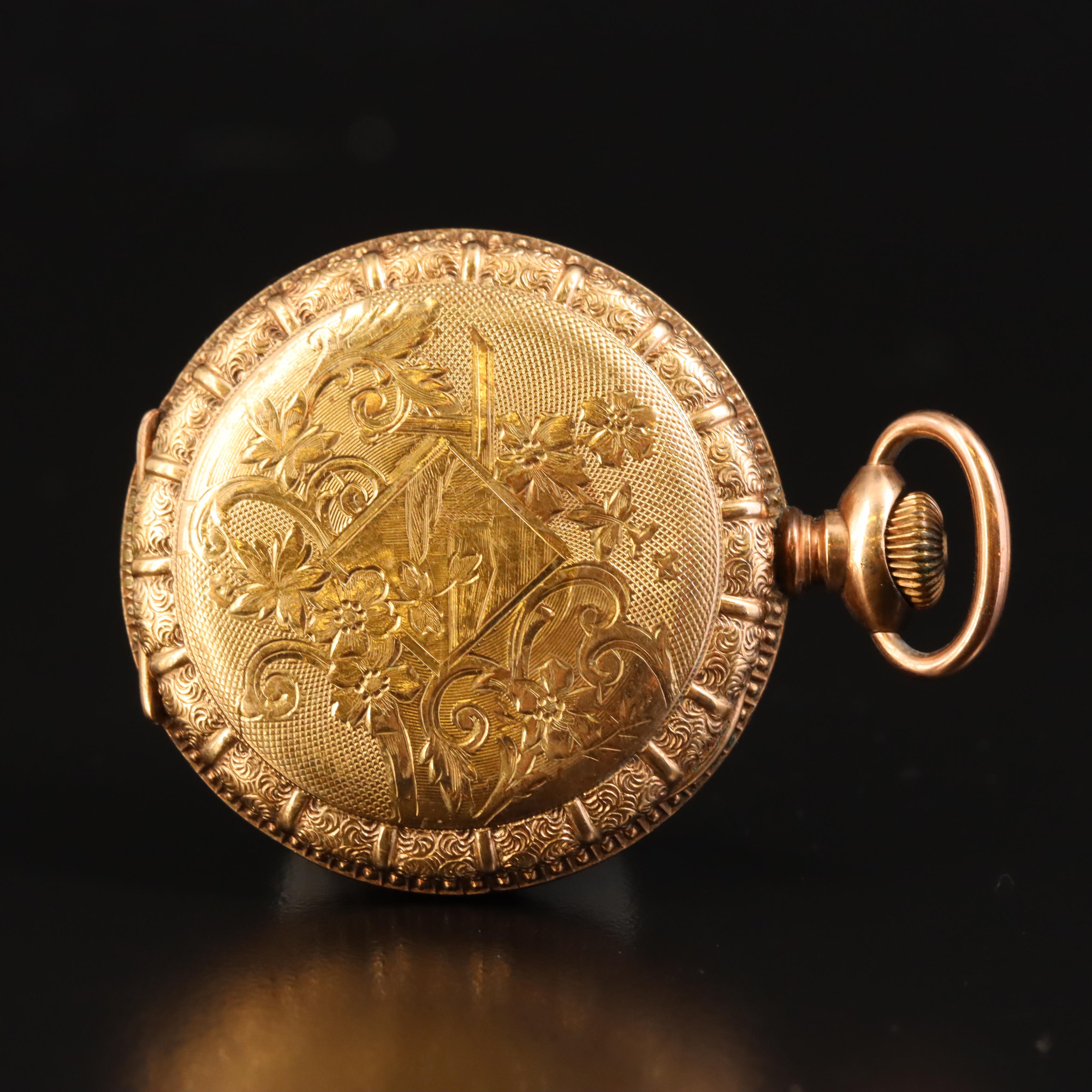 1898 Elgin Gold-Filled Hunting Case Pocket Watch