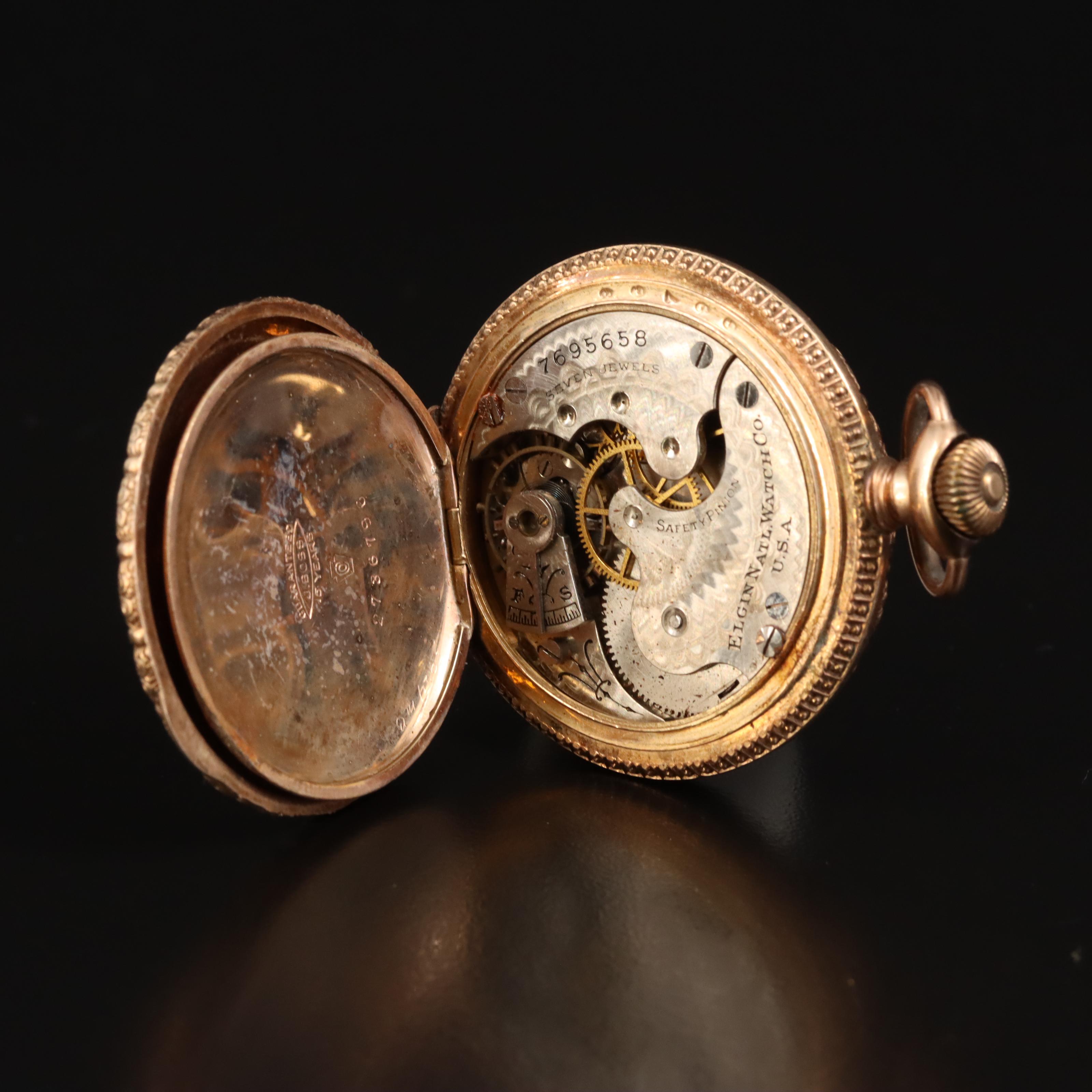 1898 Elgin Gold-Filled Hunting Case Pocket Watch