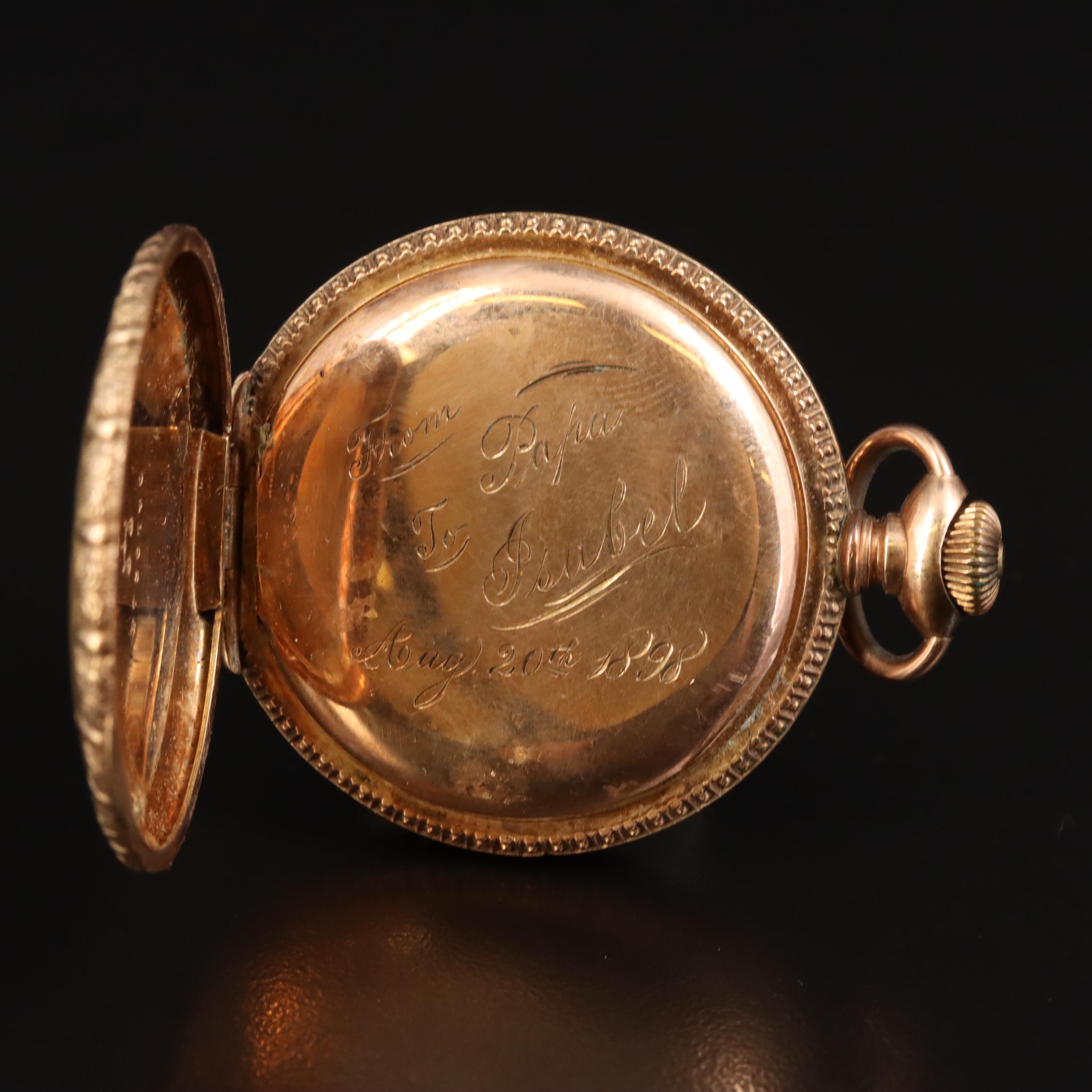 1898 Elgin Gold-Filled Hunting Case Pocket Watch