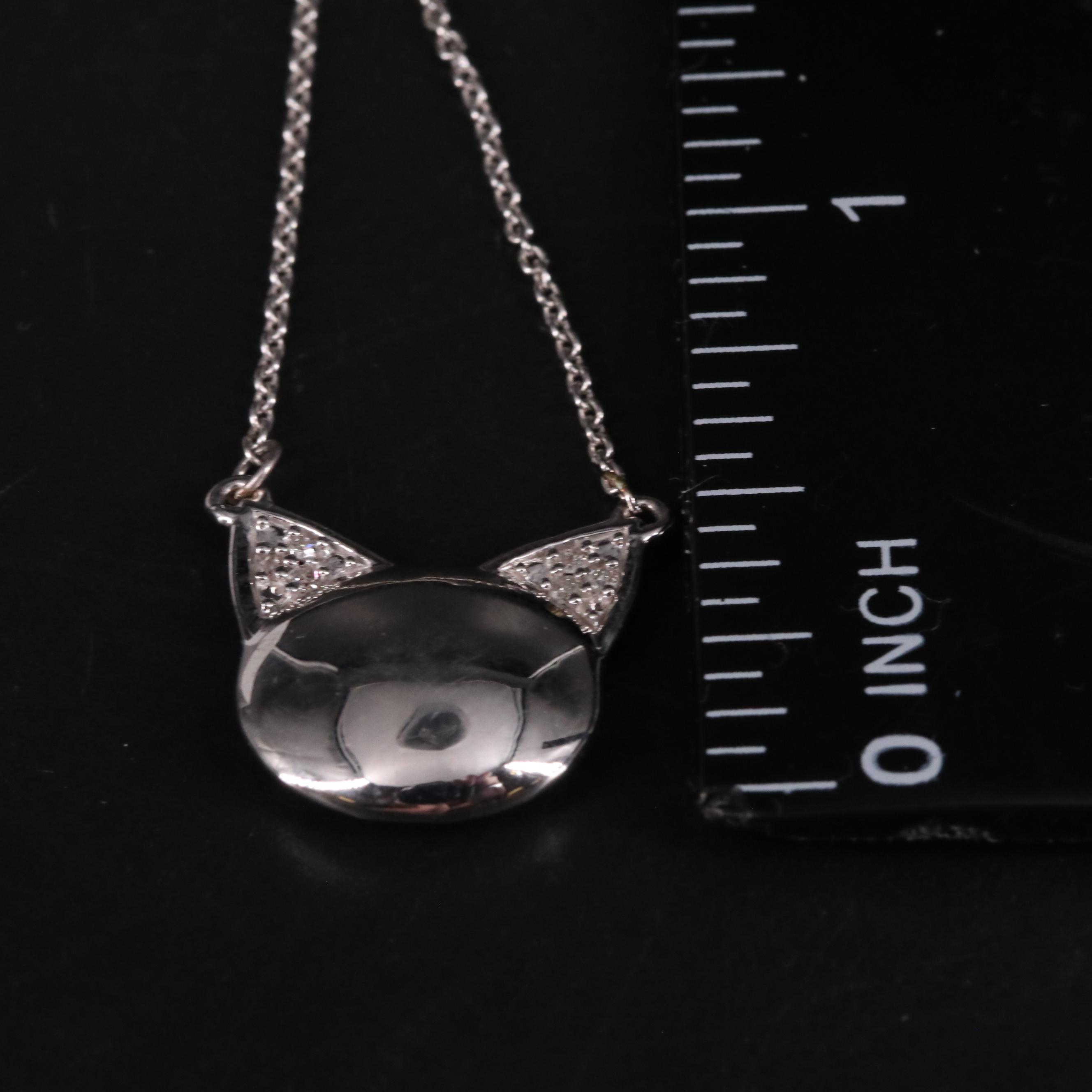 Sterling Cat Necklace