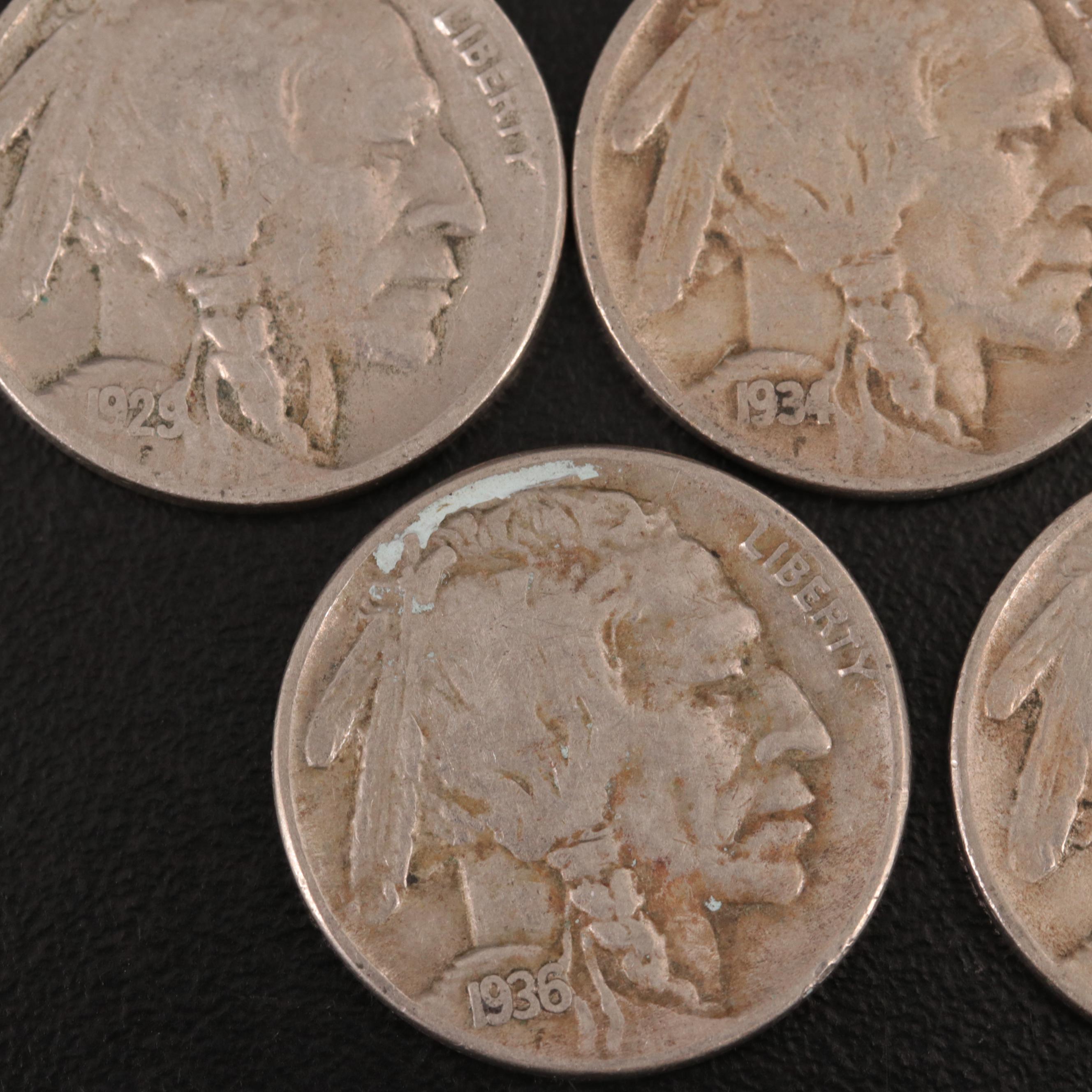 113 Buffalo Nickels With Dates and Mint Marks