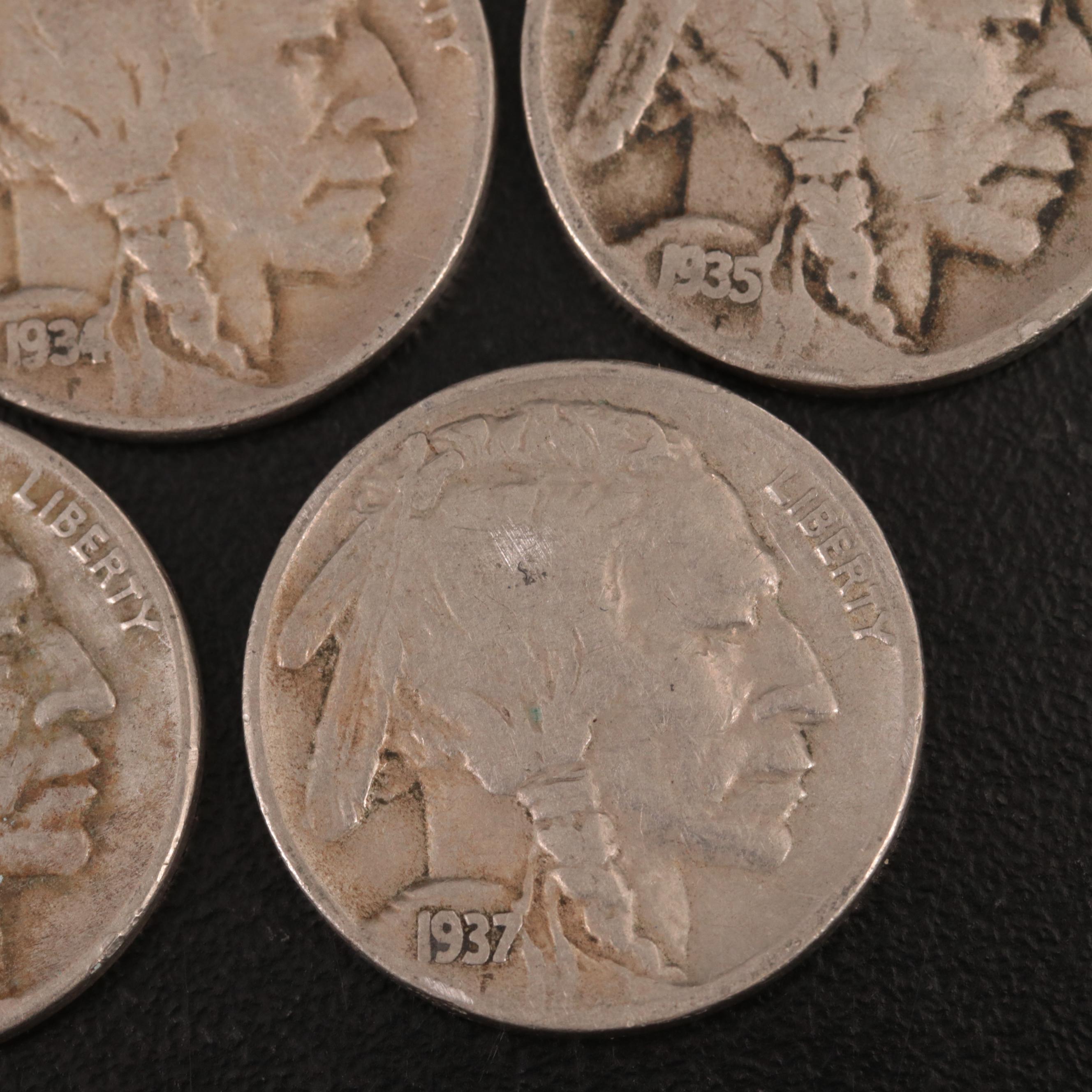 113 Buffalo Nickels With Dates and Mint Marks