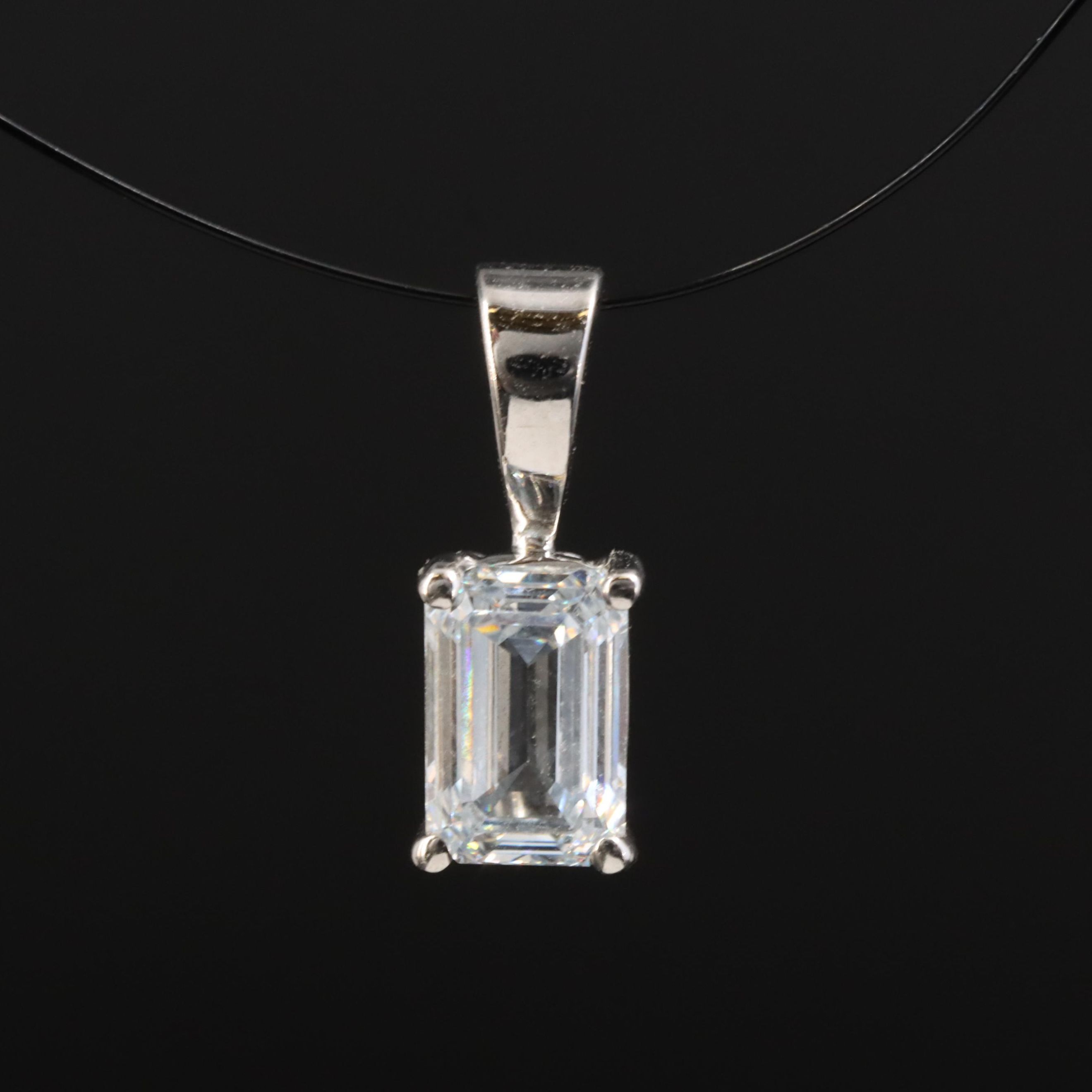 14K 0.62 CT Lab Grown Diamond Solitaire Pendant