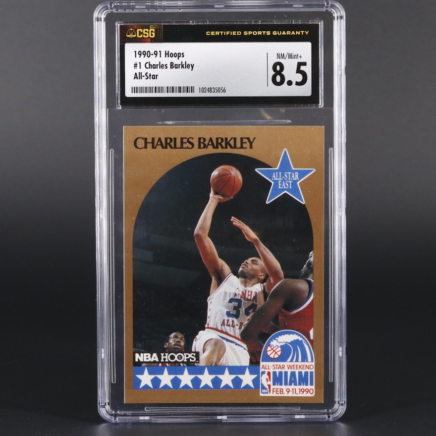 1990 NBA Hoops Charles Barkley #1 Graded CSG 8.5 NM/MT+ Basketball Card
