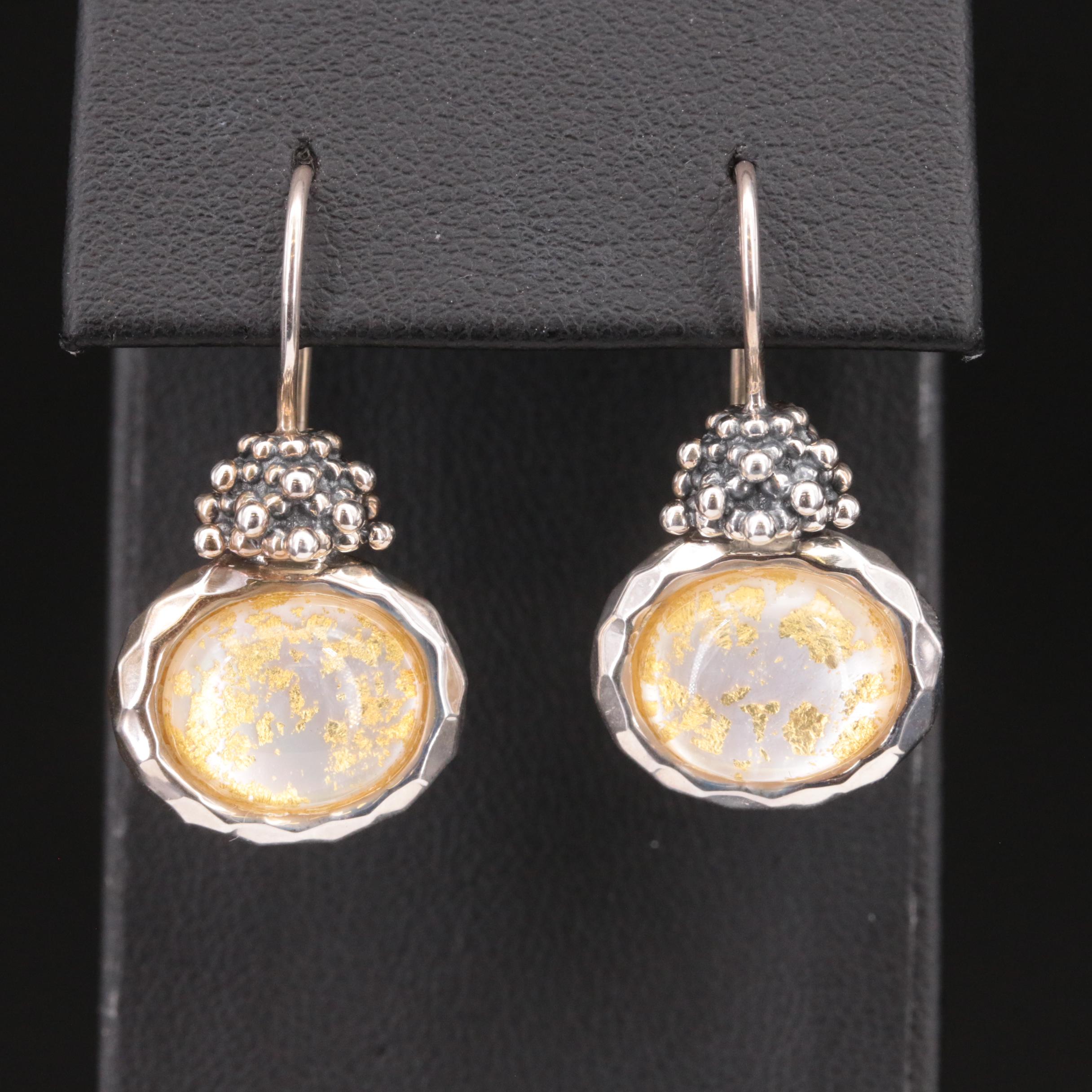 Michael Dawkins Sterling Quartz and Mother-of-Pearl Doublet Earrings