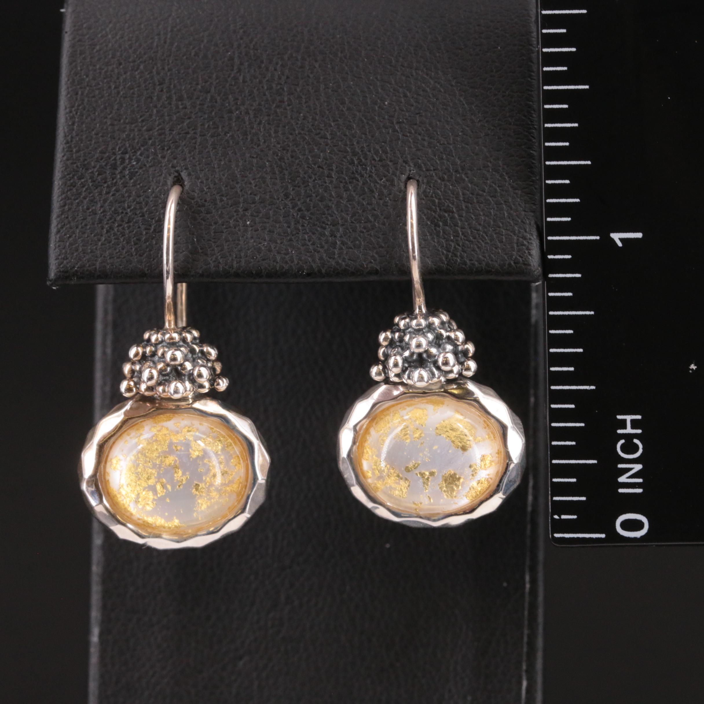 Michael Dawkins Sterling Quartz and Mother-of-Pearl Doublet Earrings