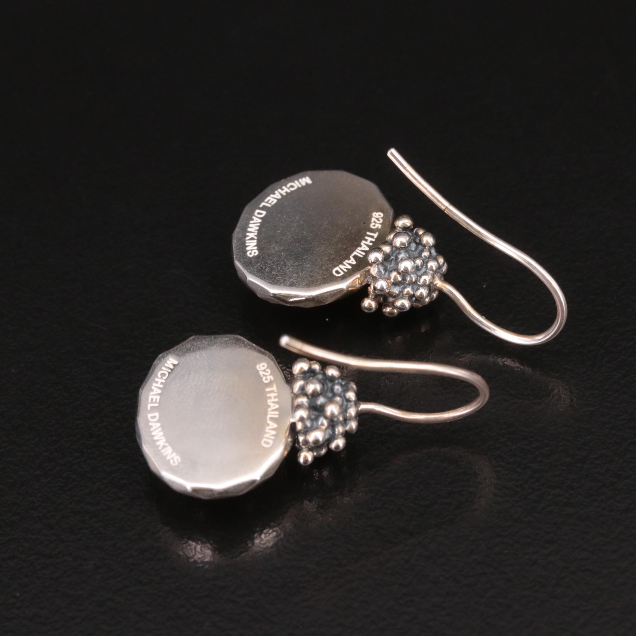 Michael Dawkins Sterling Quartz and Mother-of-Pearl Doublet Earrings