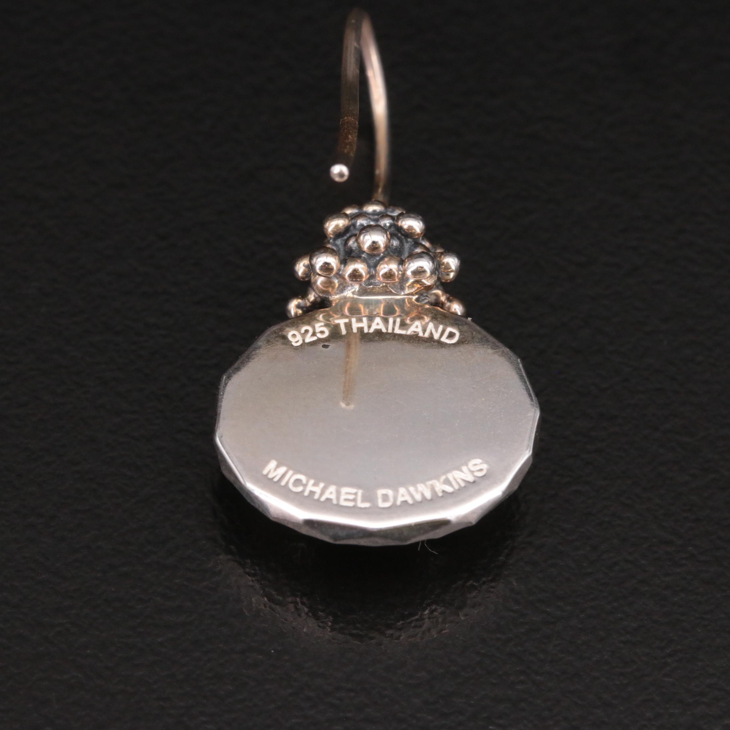 Michael Dawkins Sterling Quartz and Mother-of-Pearl Doublet Earrings