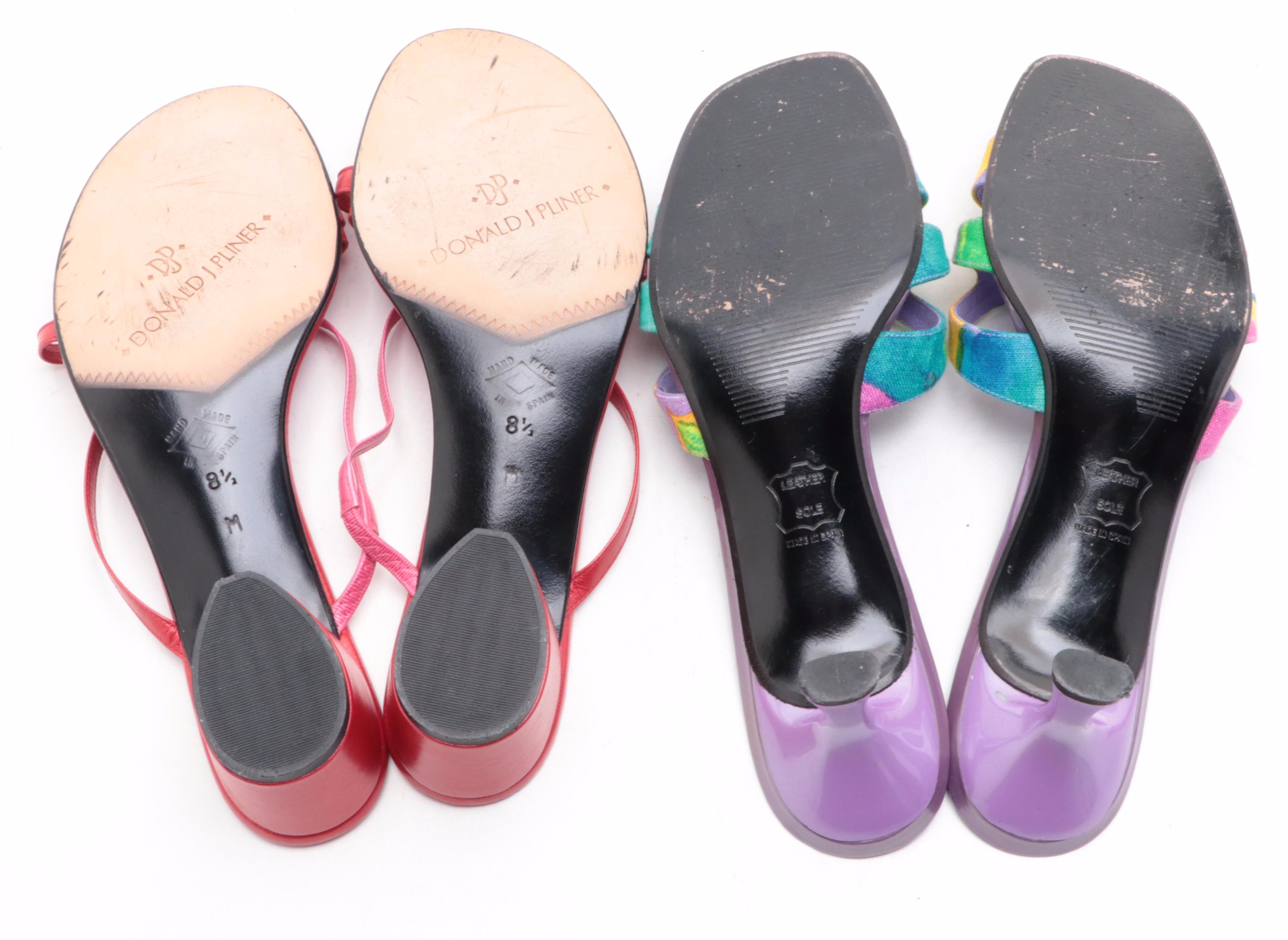 Donald J Pliner, Stuart Weitzman, and Zalo Sandals and Slides with Low Heels