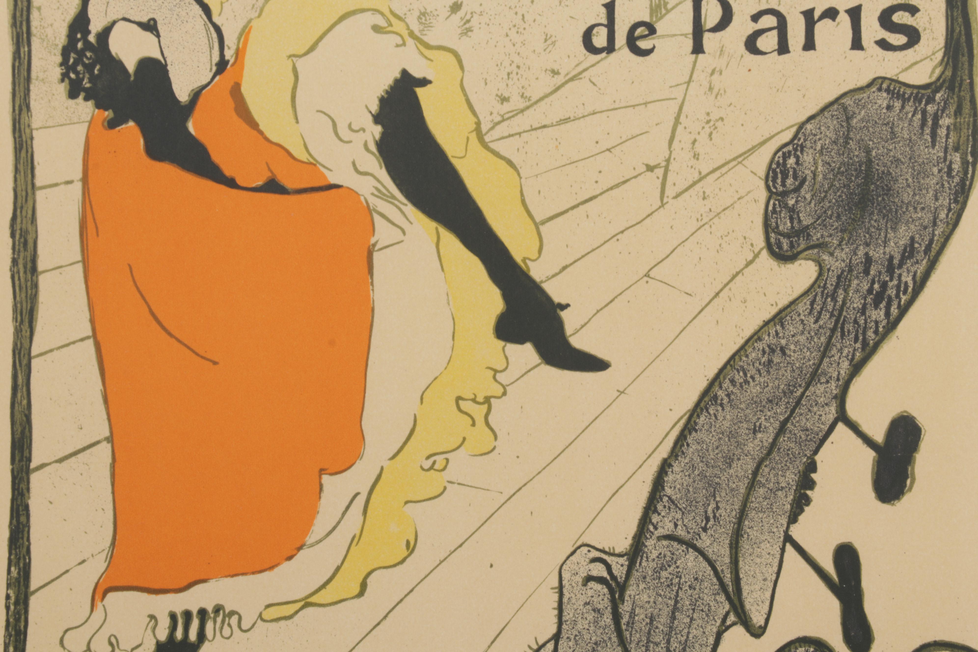 Color Lithograph After Henri de Toulouse-Lautrec "Jane Avril," Circa 1946