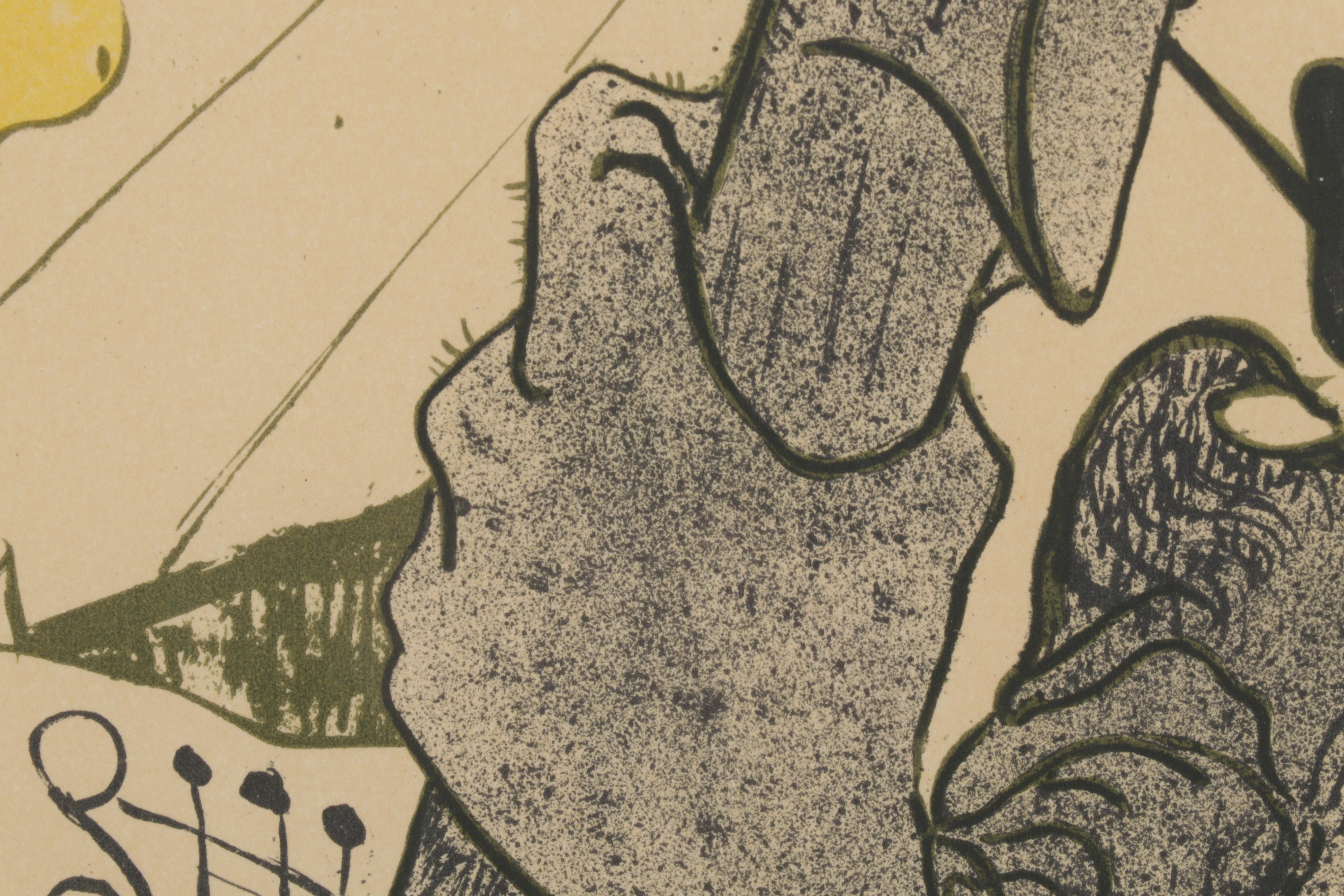 Color Lithograph After Henri de Toulouse-Lautrec "Jane Avril," Circa 1946