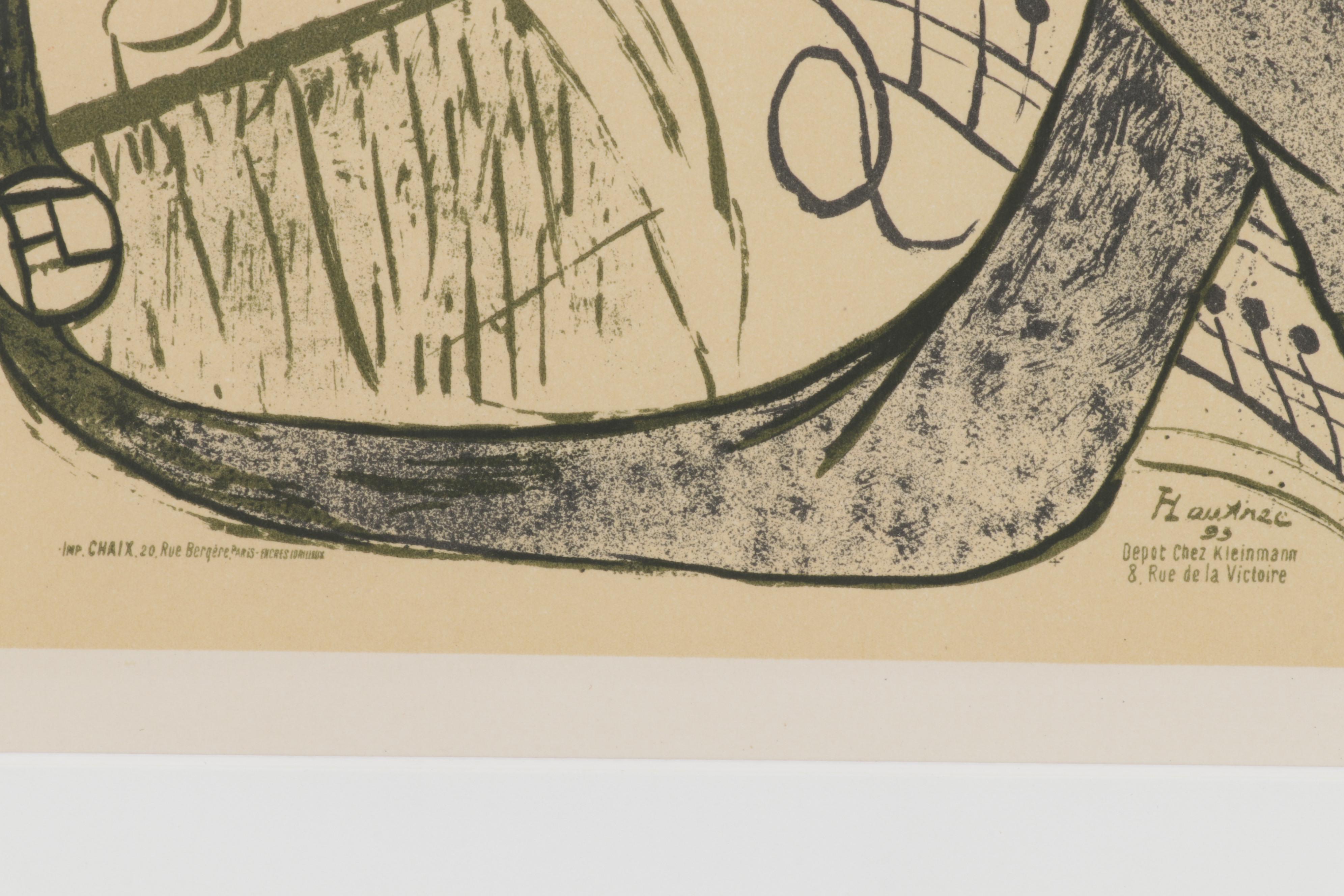 Color Lithograph After Henri de Toulouse-Lautrec "Jane Avril," Circa 1946