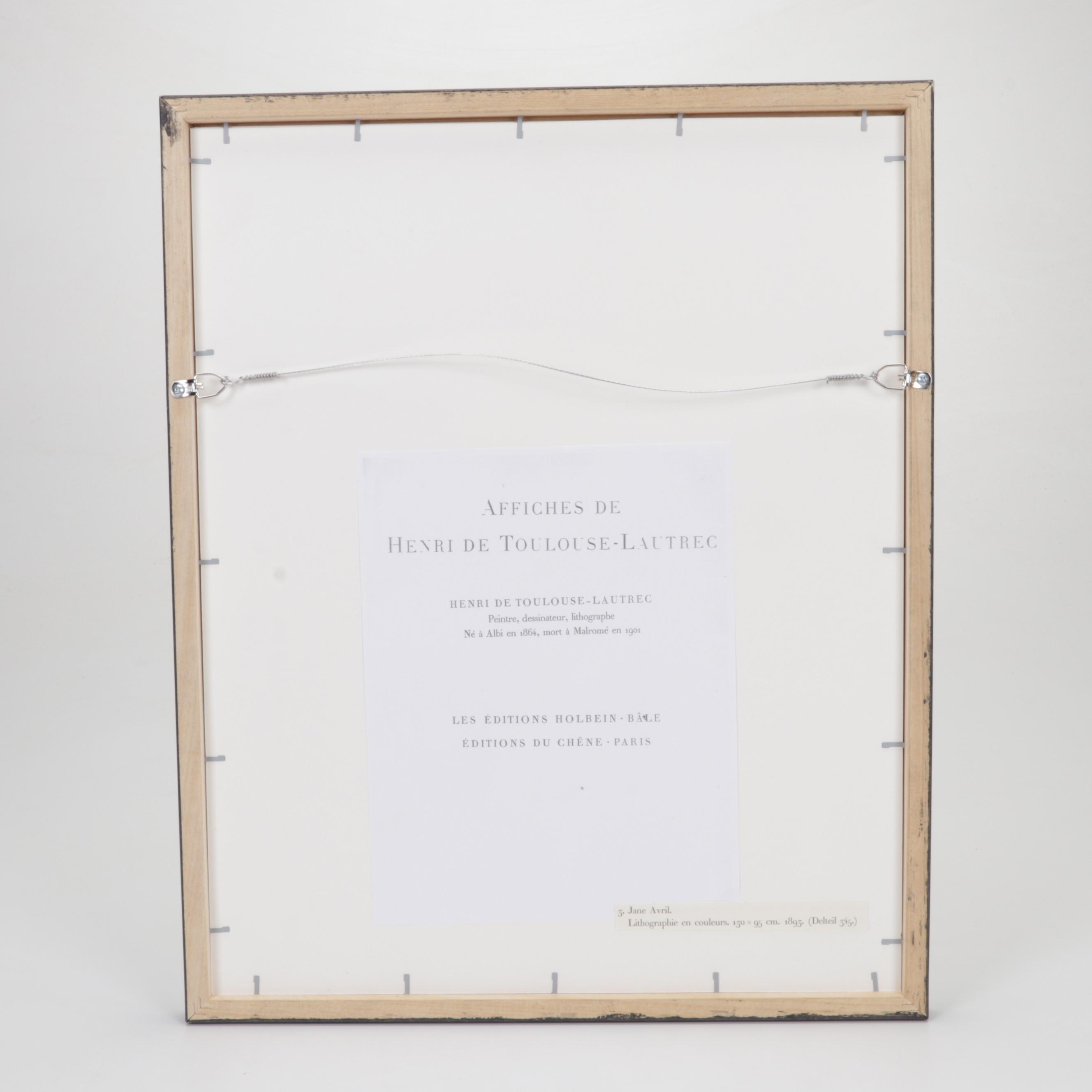 Color Lithograph After Henri de Toulouse-Lautrec "Jane Avril," Circa 1946