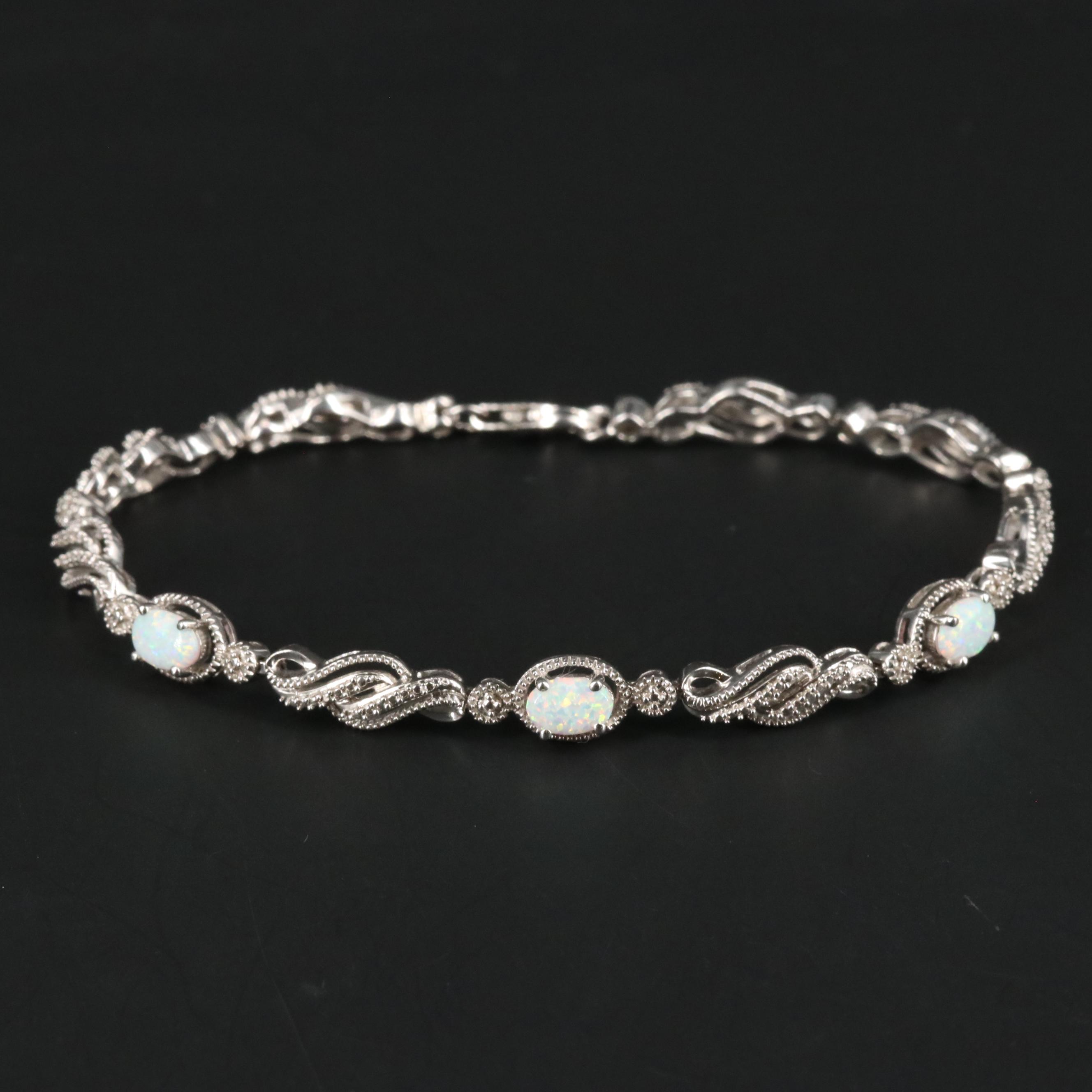 Sterling Silver Opal Bracelet