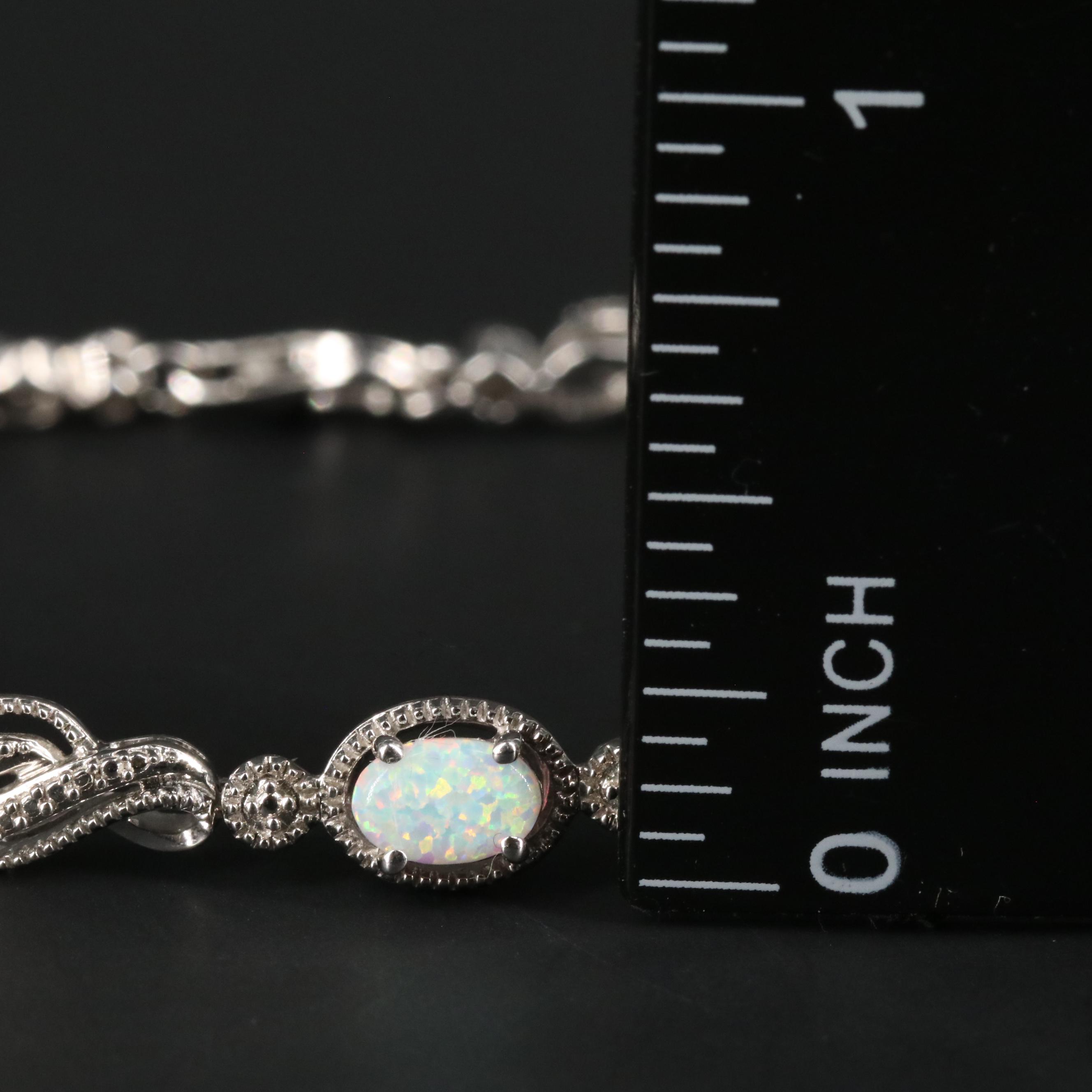 Sterling Silver Opal Bracelet