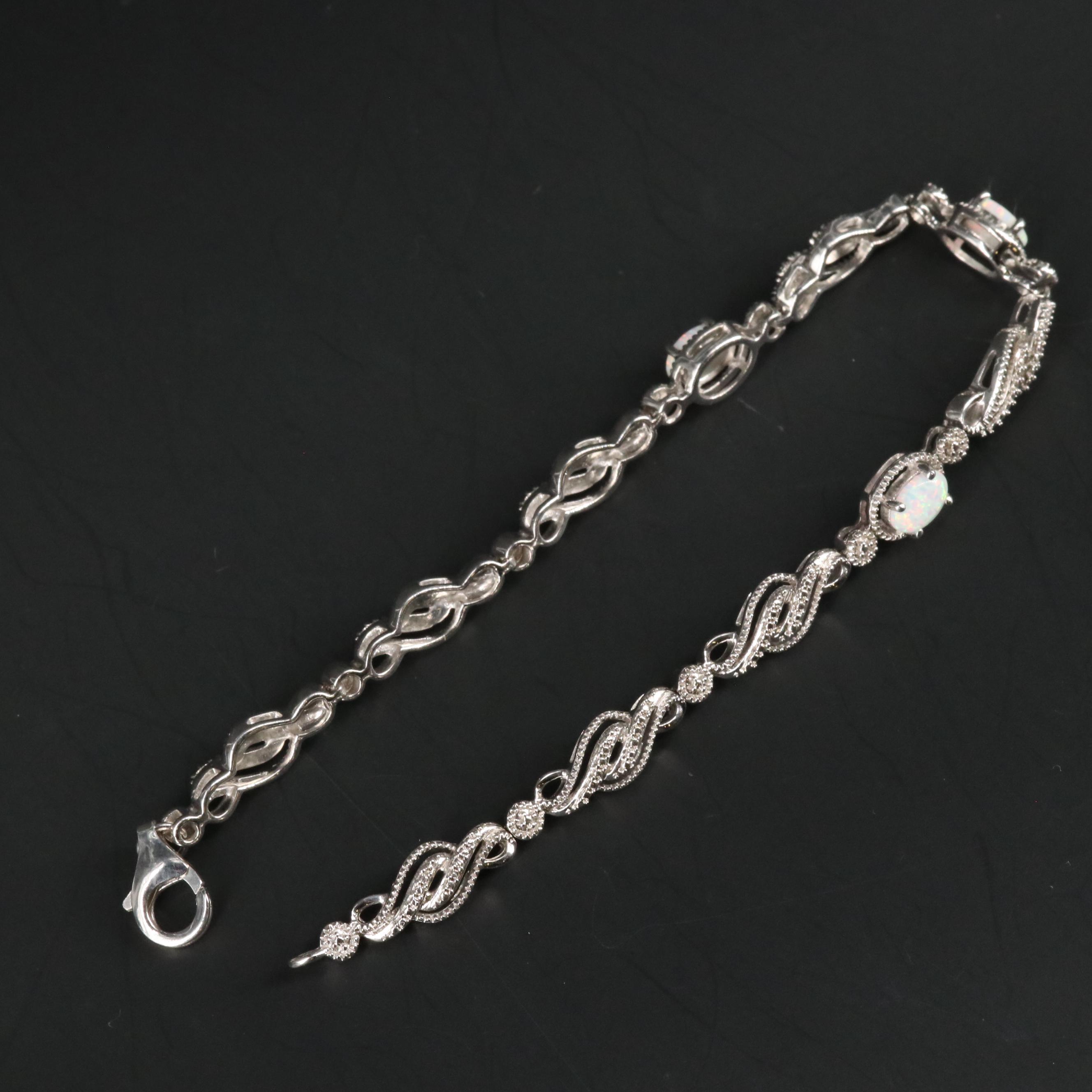 Sterling Silver Opal Bracelet