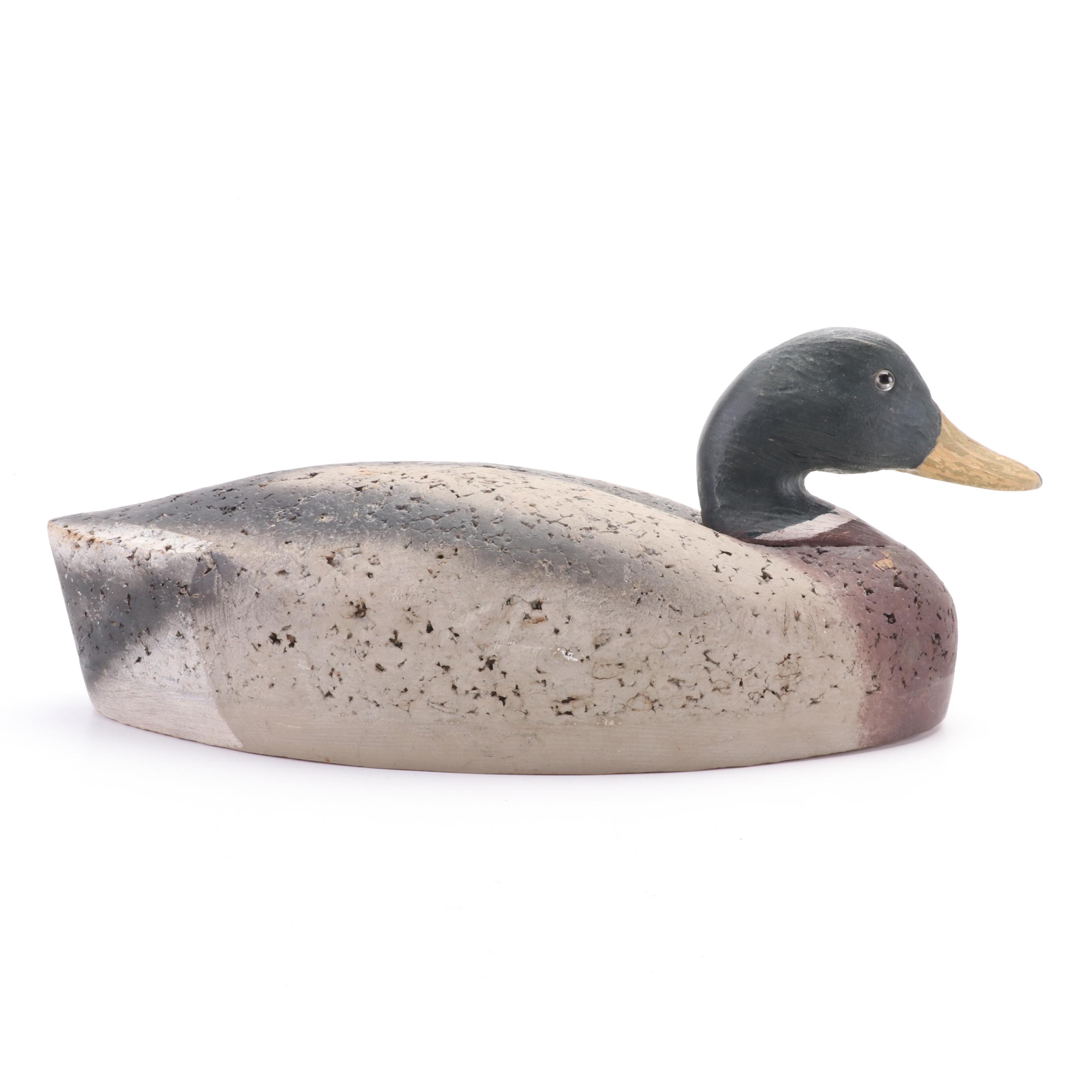 Hand-Painted Cork Body Duck Decoy, 20th Century