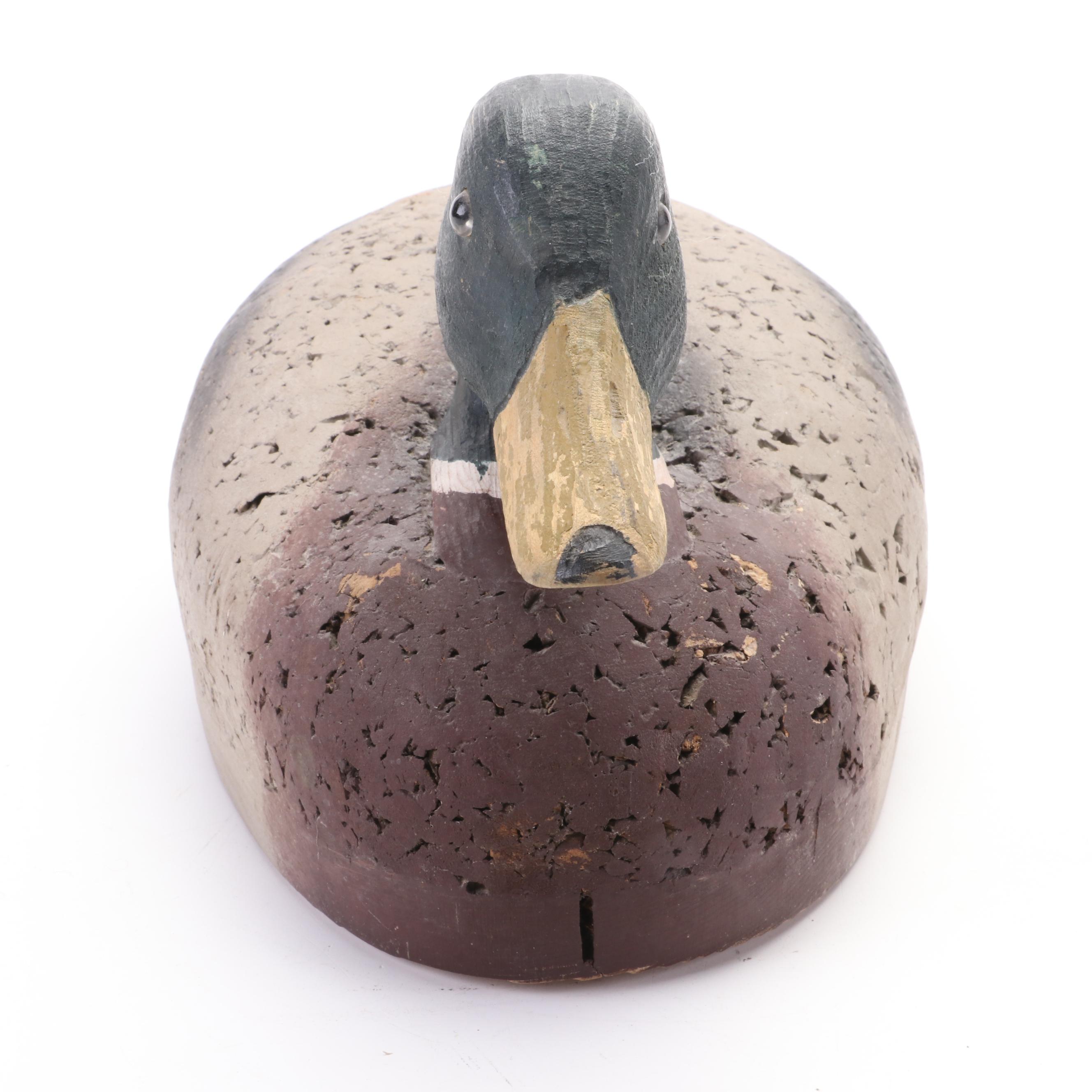 Hand-Painted Cork Body Duck Decoy, 20th Century