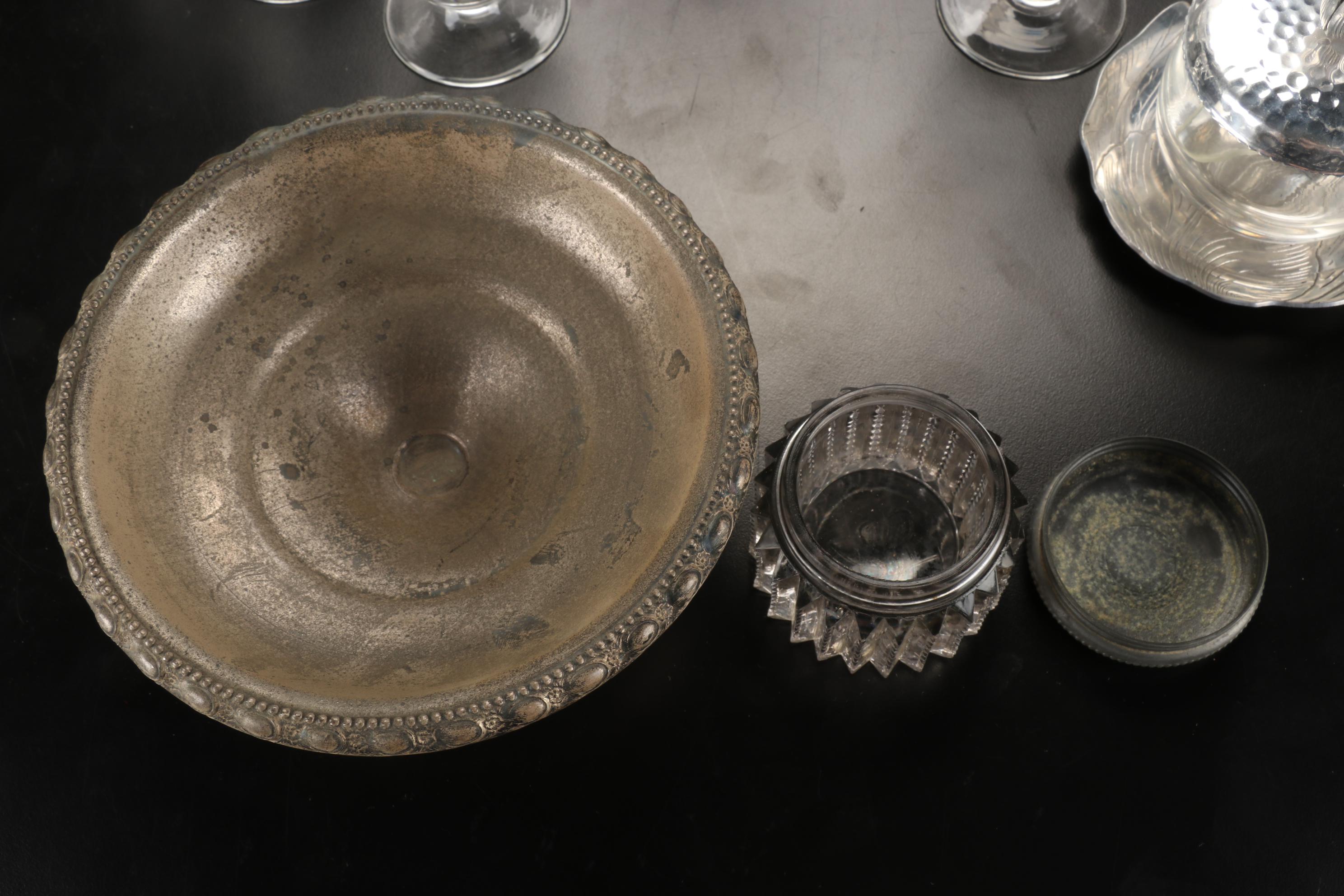 Fostoria "Wheat" & "Holly" Stemware & Tumblers with Other Table Accessories