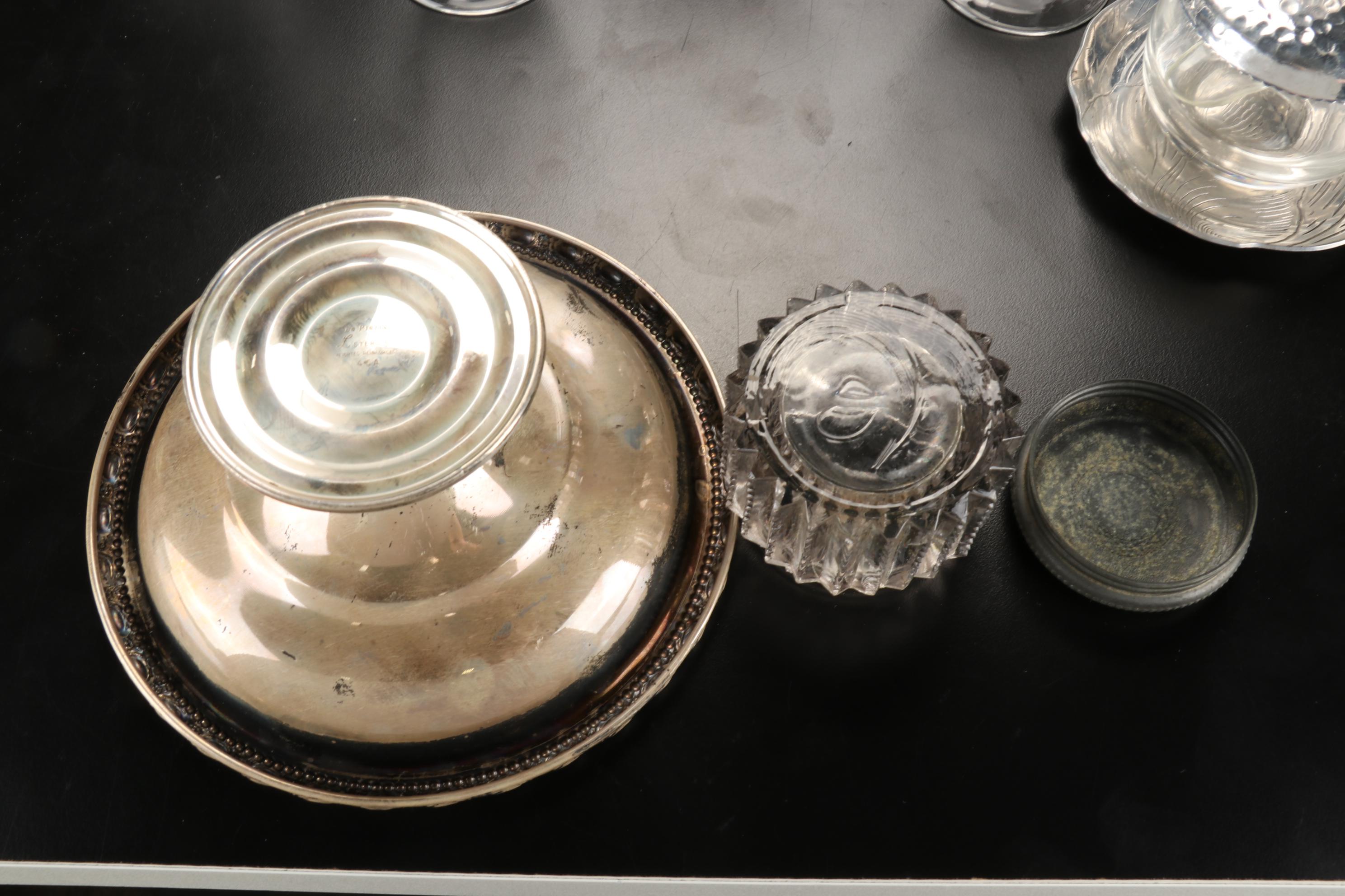 Fostoria "Wheat" & "Holly" Stemware & Tumblers with Other Table Accessories