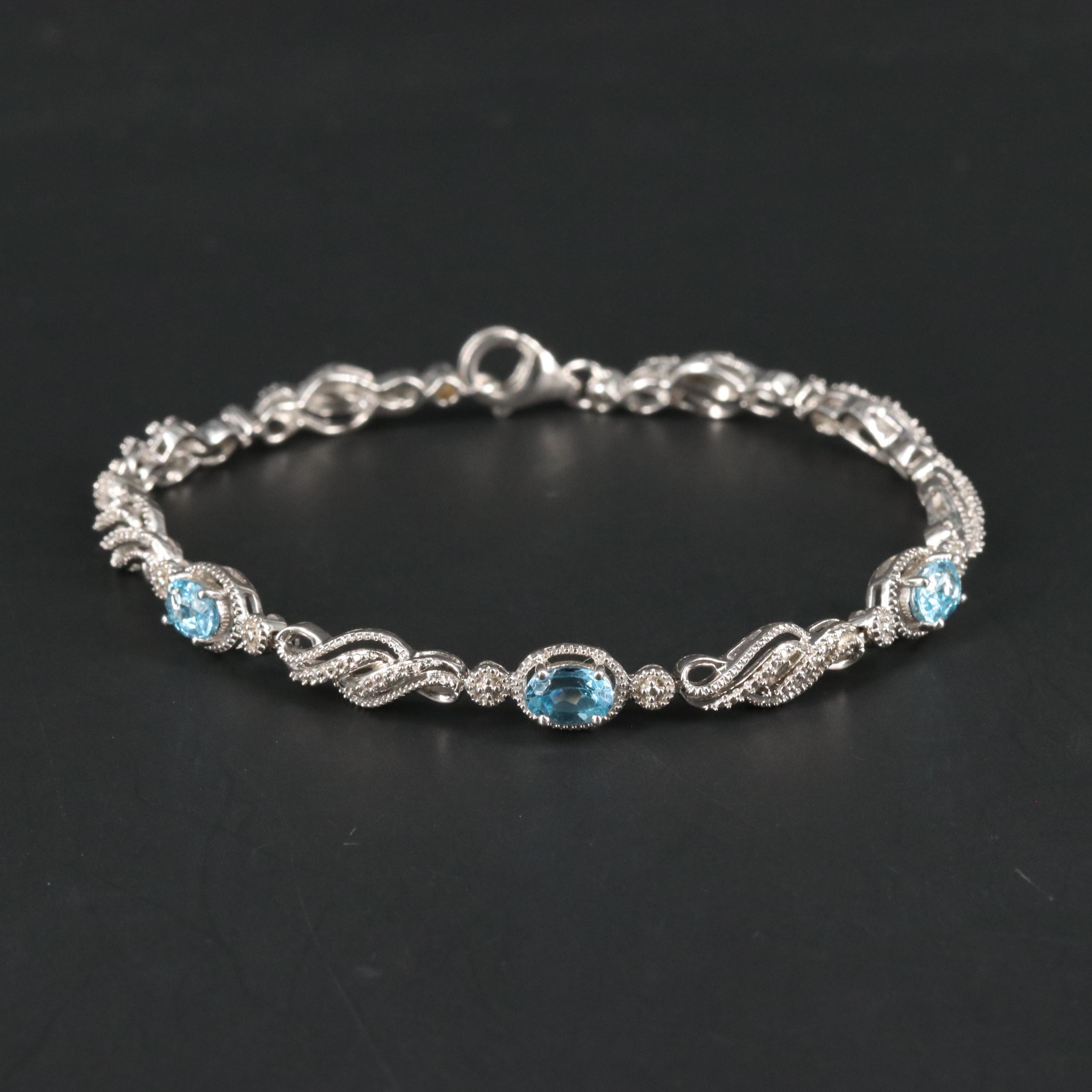 Sterling Silver Topaz Bracelet
