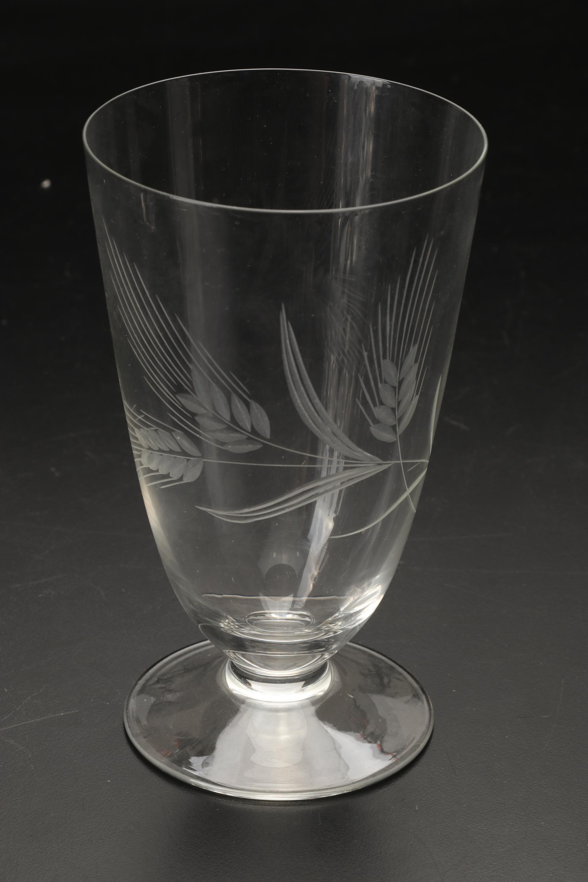 Fostoria "Wheat" & "Holly" Stemware & Tumblers with Other Table Accessories