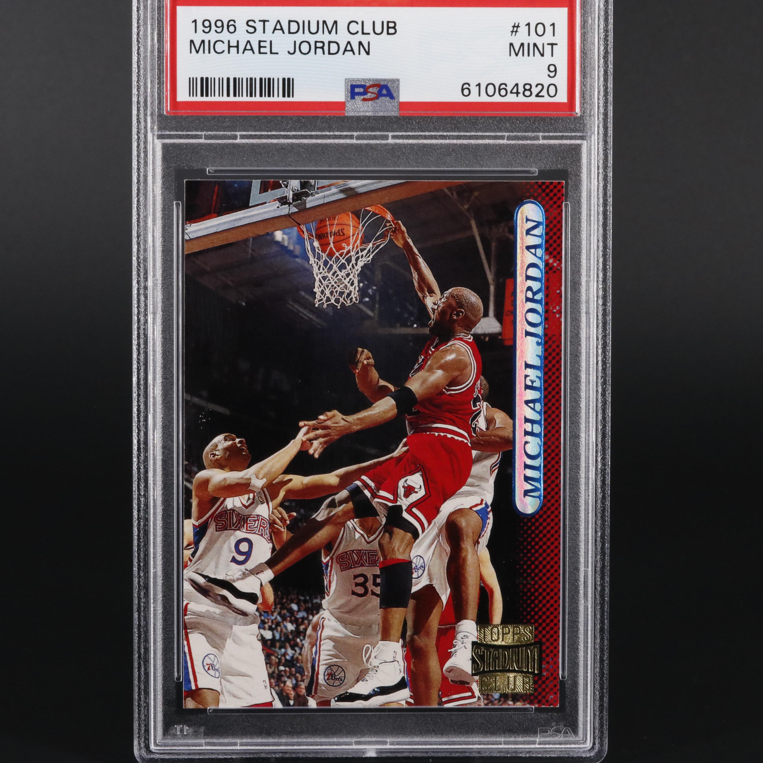 1996 Stadium Club Michael Jordan #101 Graded PSA Mint 9 Basketball Card