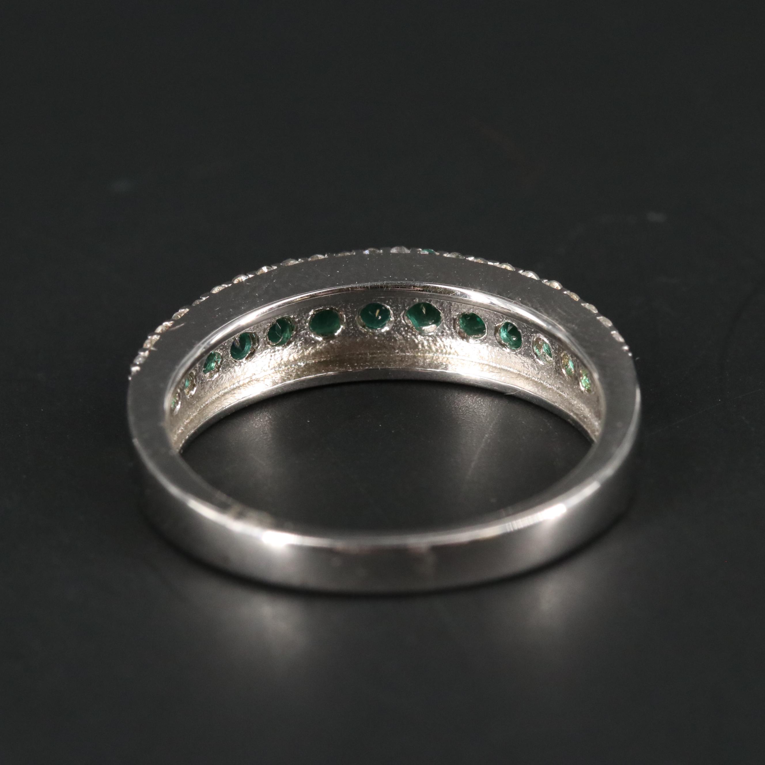 Sterling Silver Emerald and Sapphire Ring