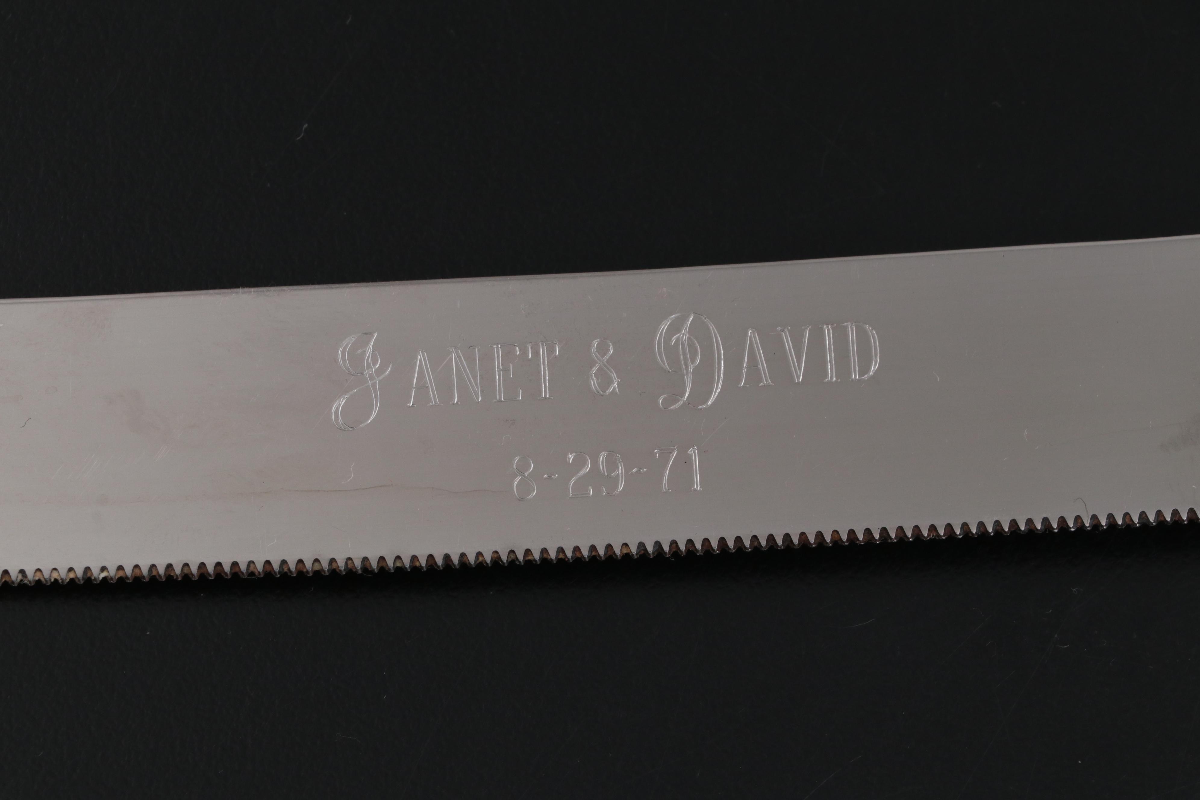 Hamilton Weighted Sterling Creamer and Sugar Bowl with Raimond Cake Knife