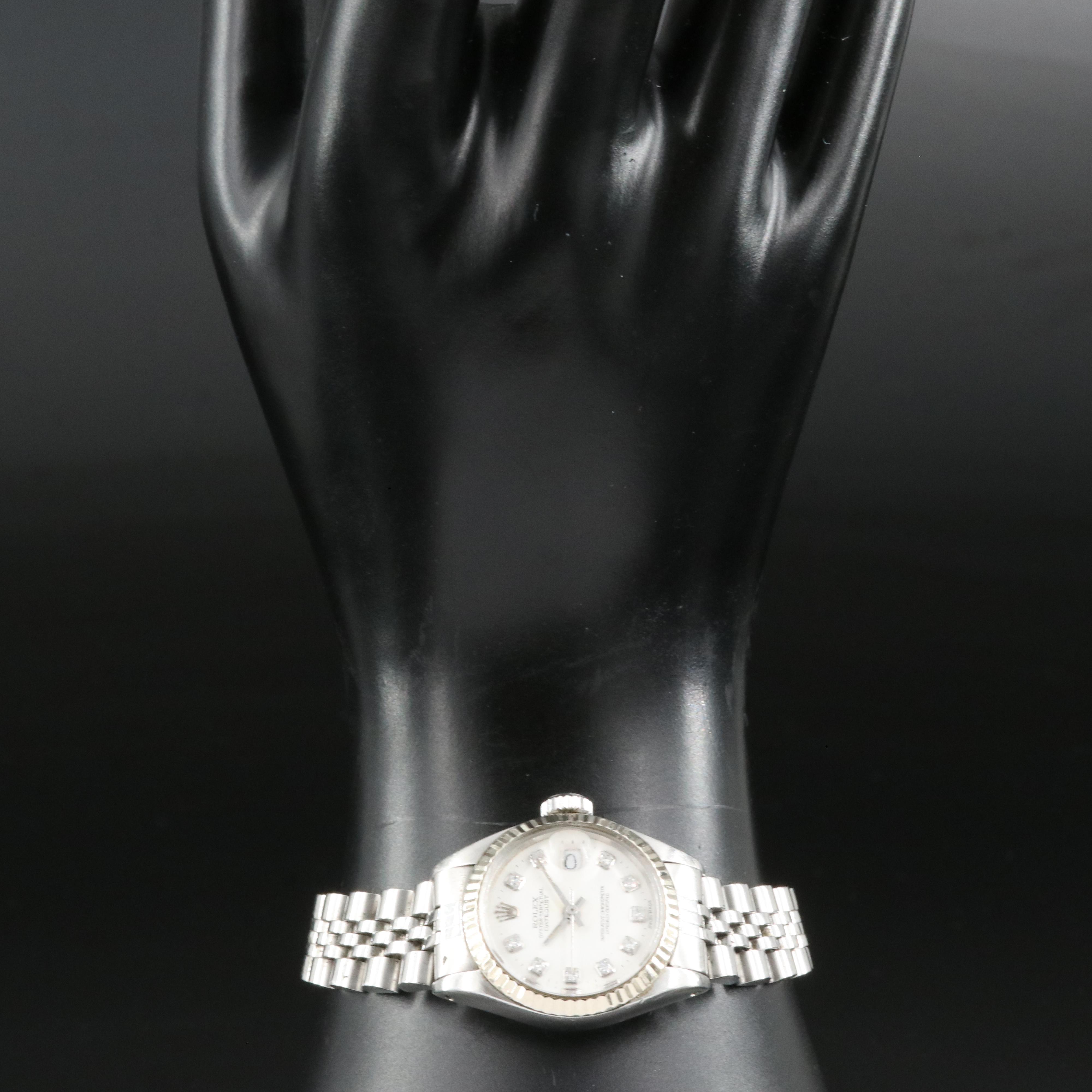 1980 Diamond Dial Rolex Oyster Perpetual Datejust Watch