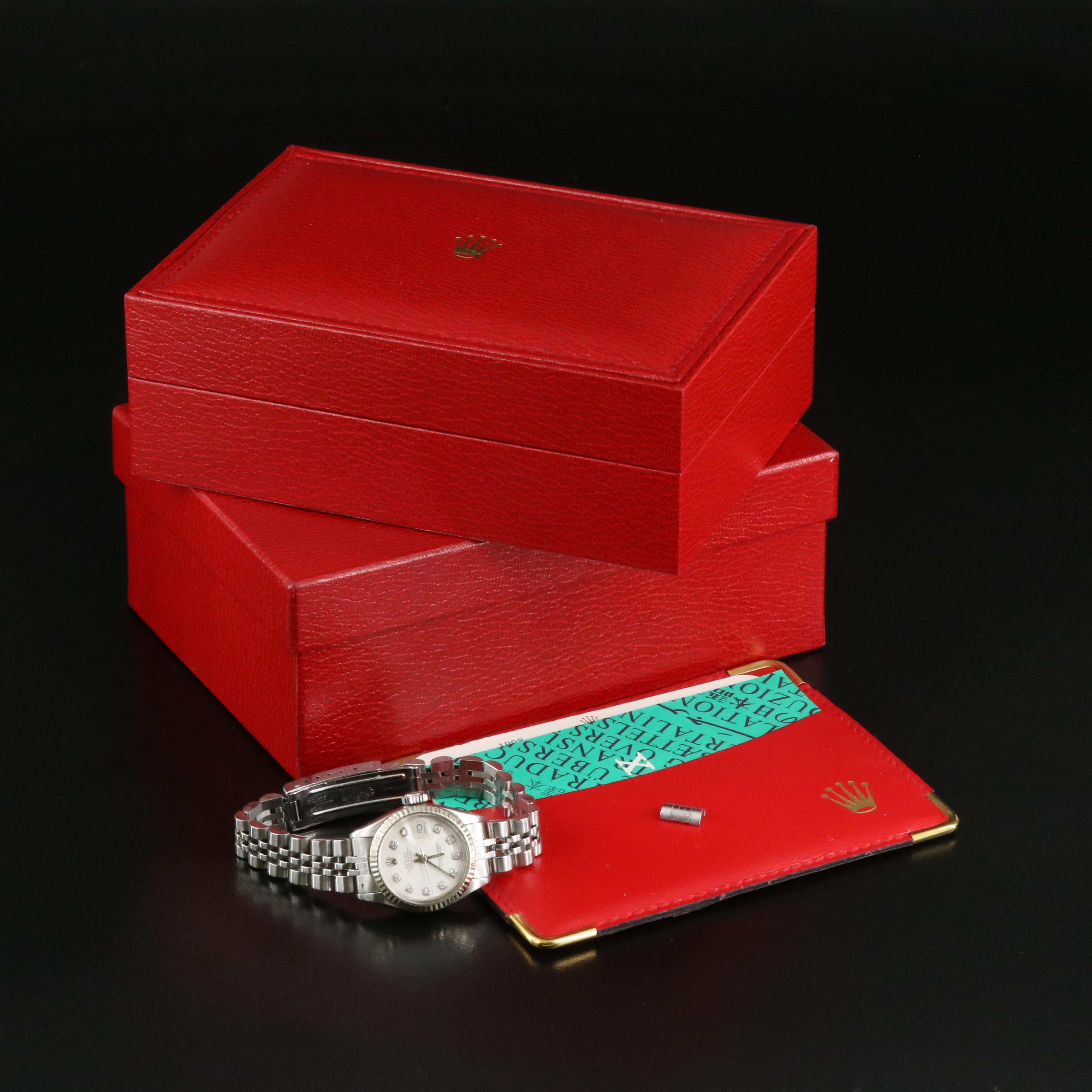 1980 Diamond Dial Rolex Oyster Perpetual Datejust Watch