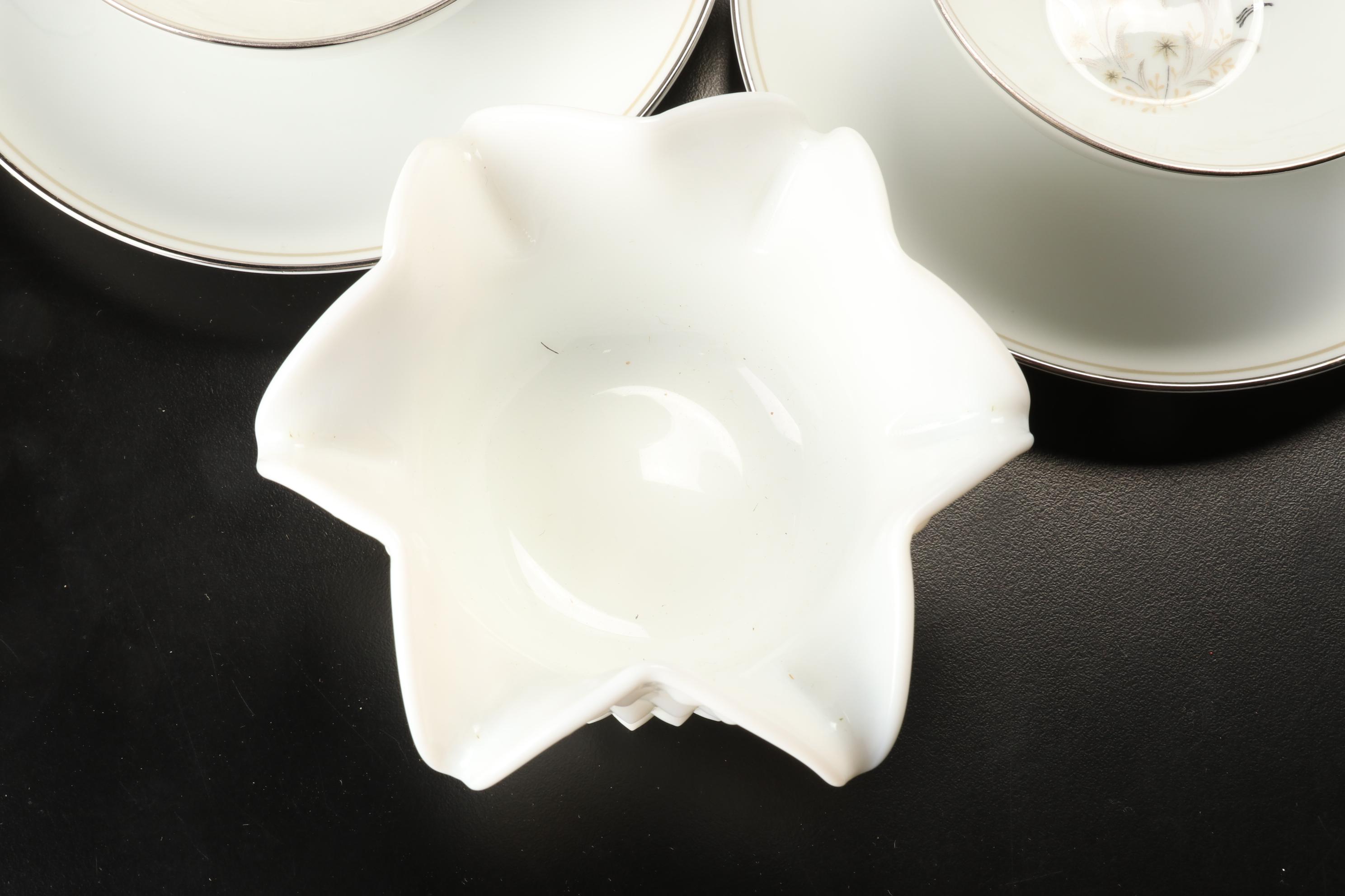 Noritake "Ardis" Dinnerware, Milk Glass Hobnail Bowls, More Table Accessories