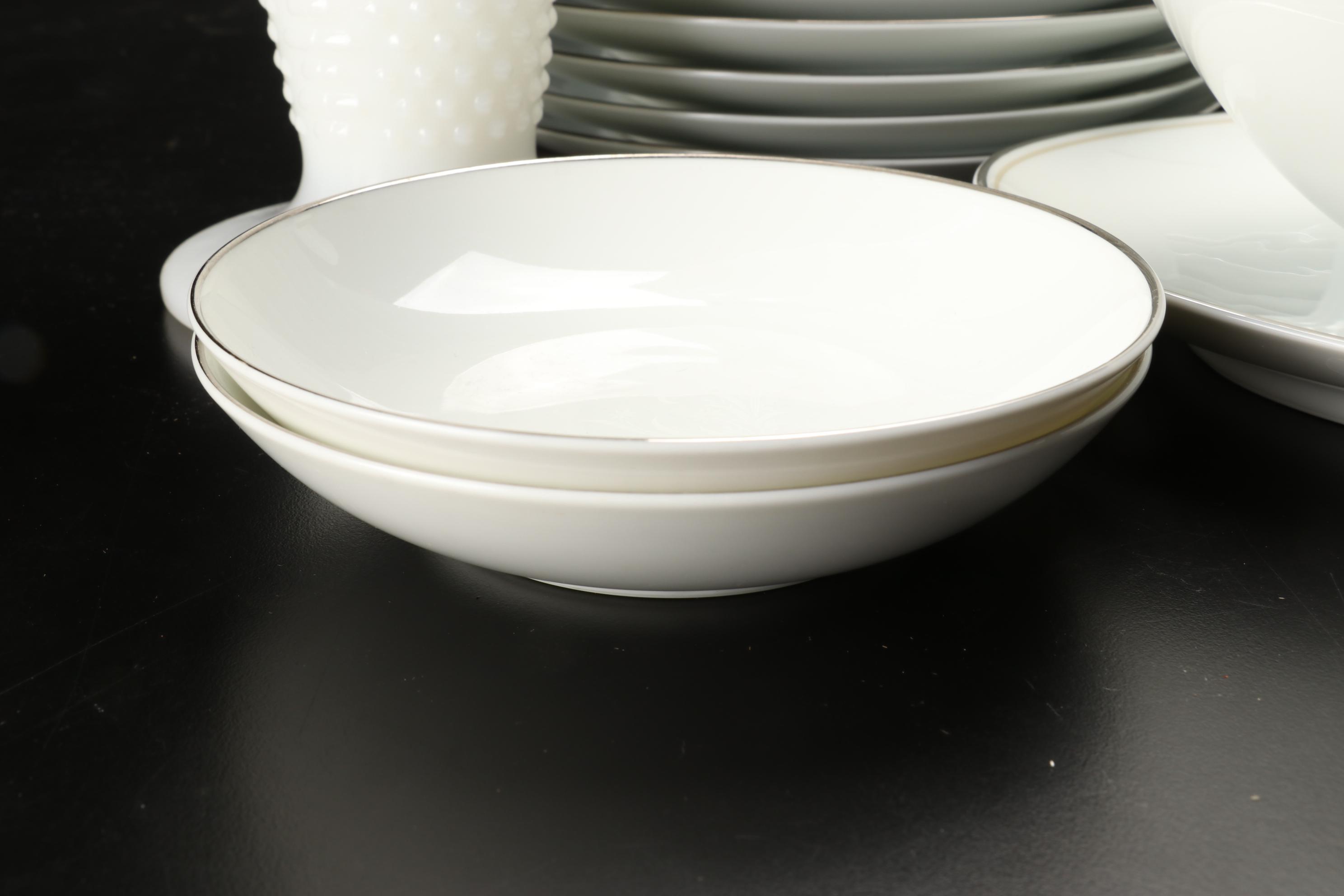 Noritake "Ardis" Dinnerware, Milk Glass Hobnail Bowls, More Table Accessories