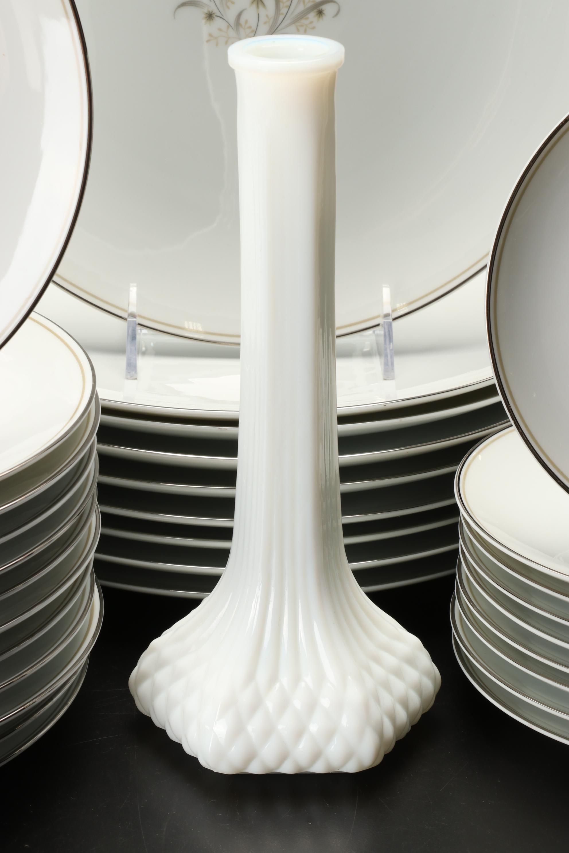 Noritake "Ardis" Dinnerware, Milk Glass Hobnail Bowls, More Table Accessories