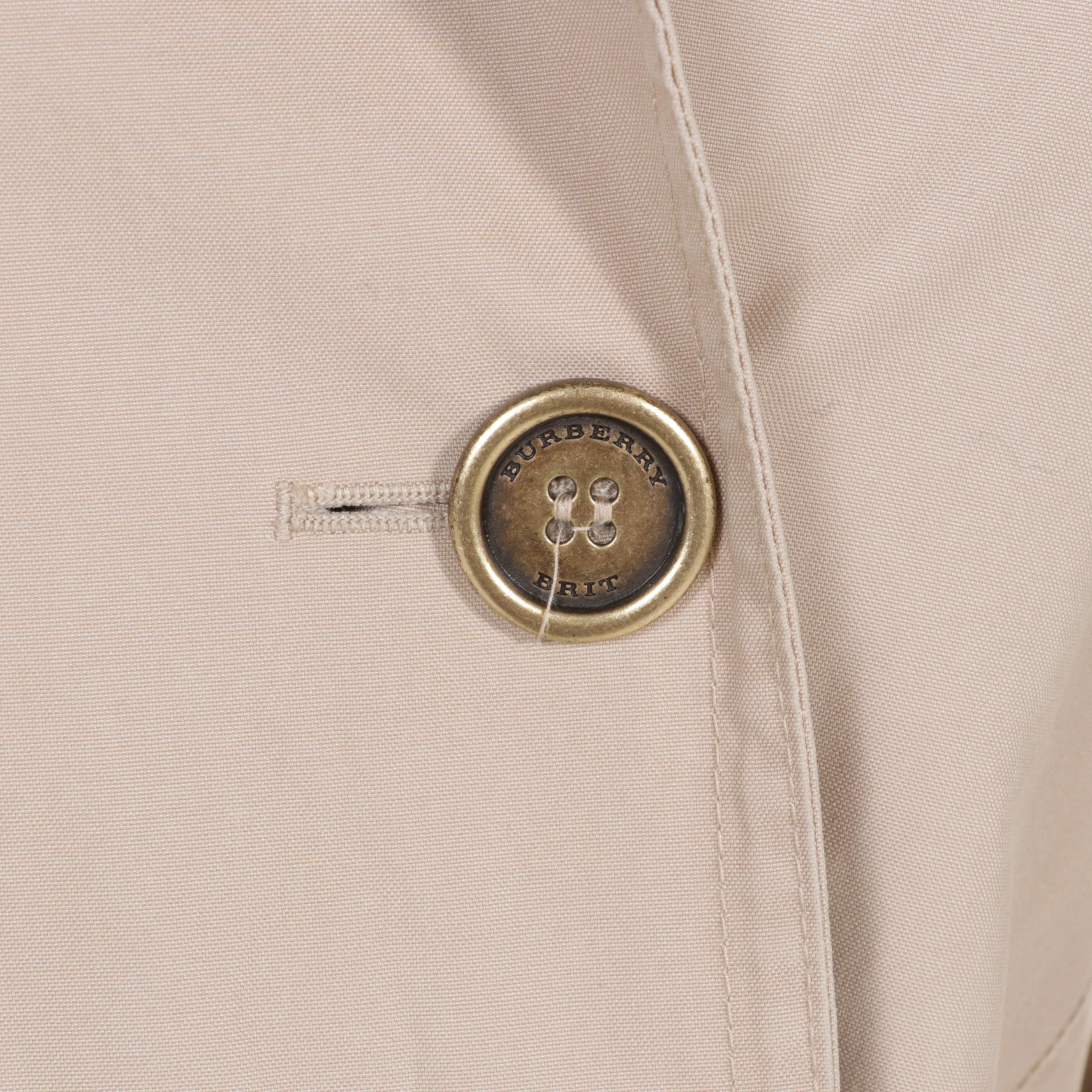 Burberry Brit Double-Breasted Cropped Trench Coat with Belt